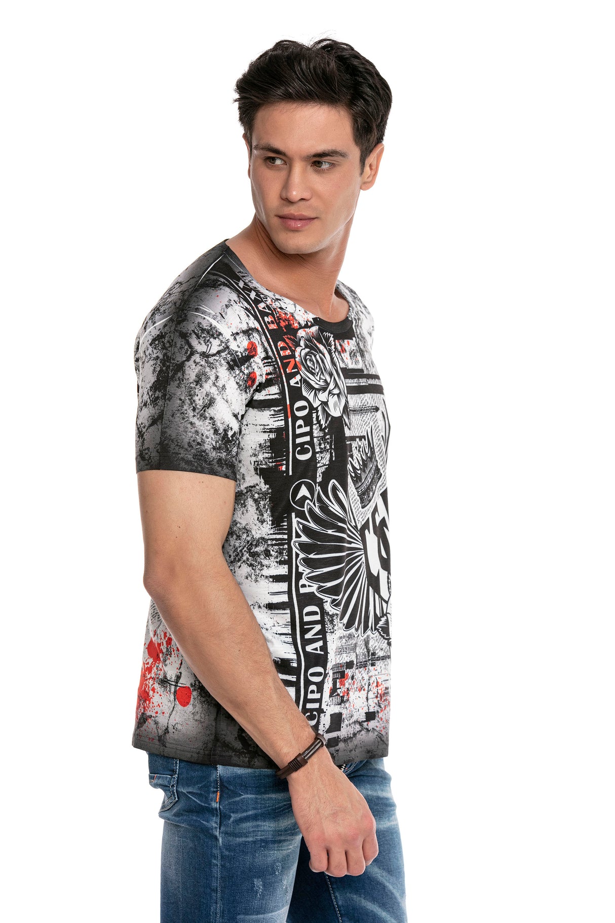 CT628 t-shirt męski z nadrukiem