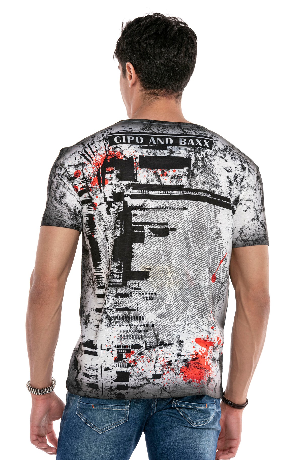 CT628 t-shirt męski z nadrukiem