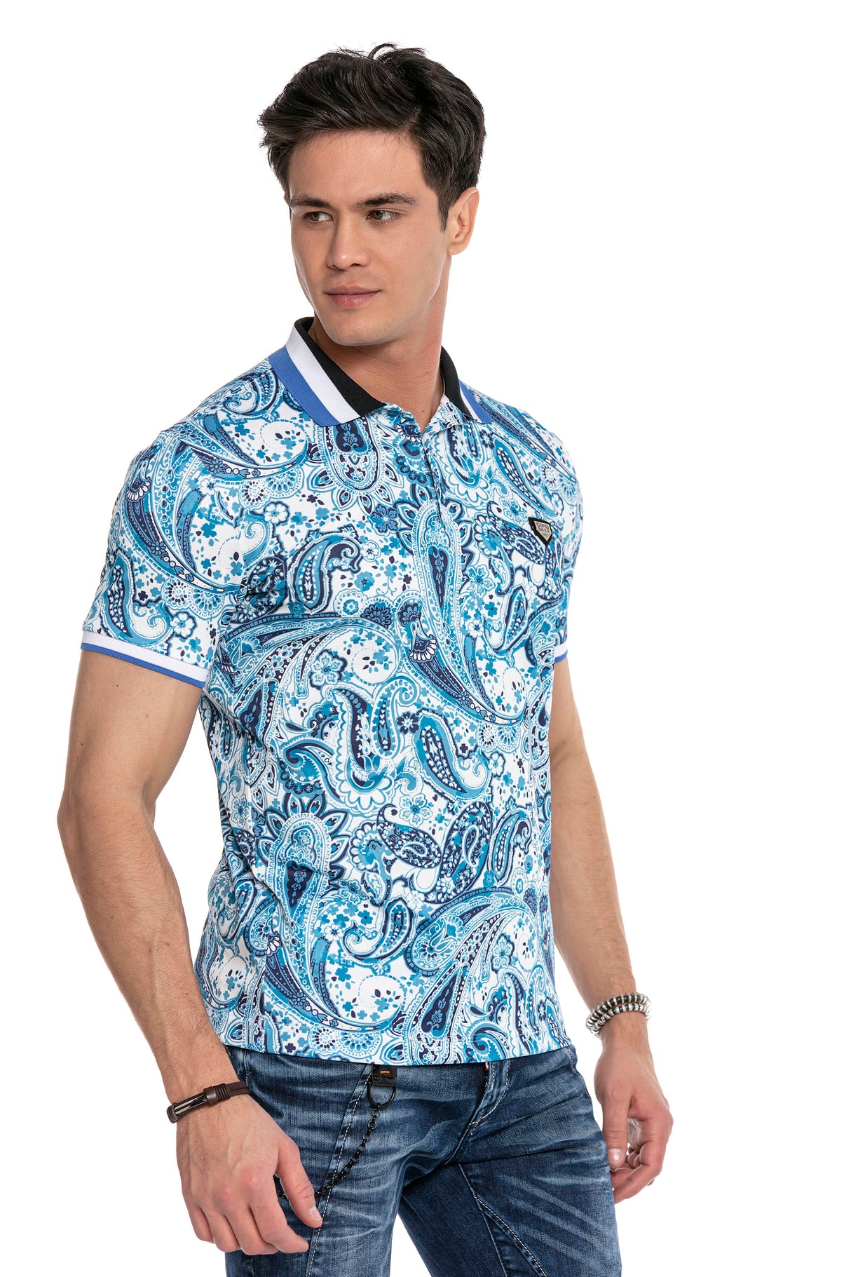 CT620 t-shirt męski polo z nadrukiem