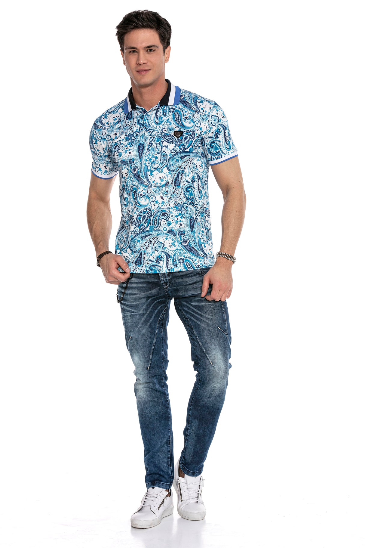 CT620 t-shirt męski polo z nadrukiem