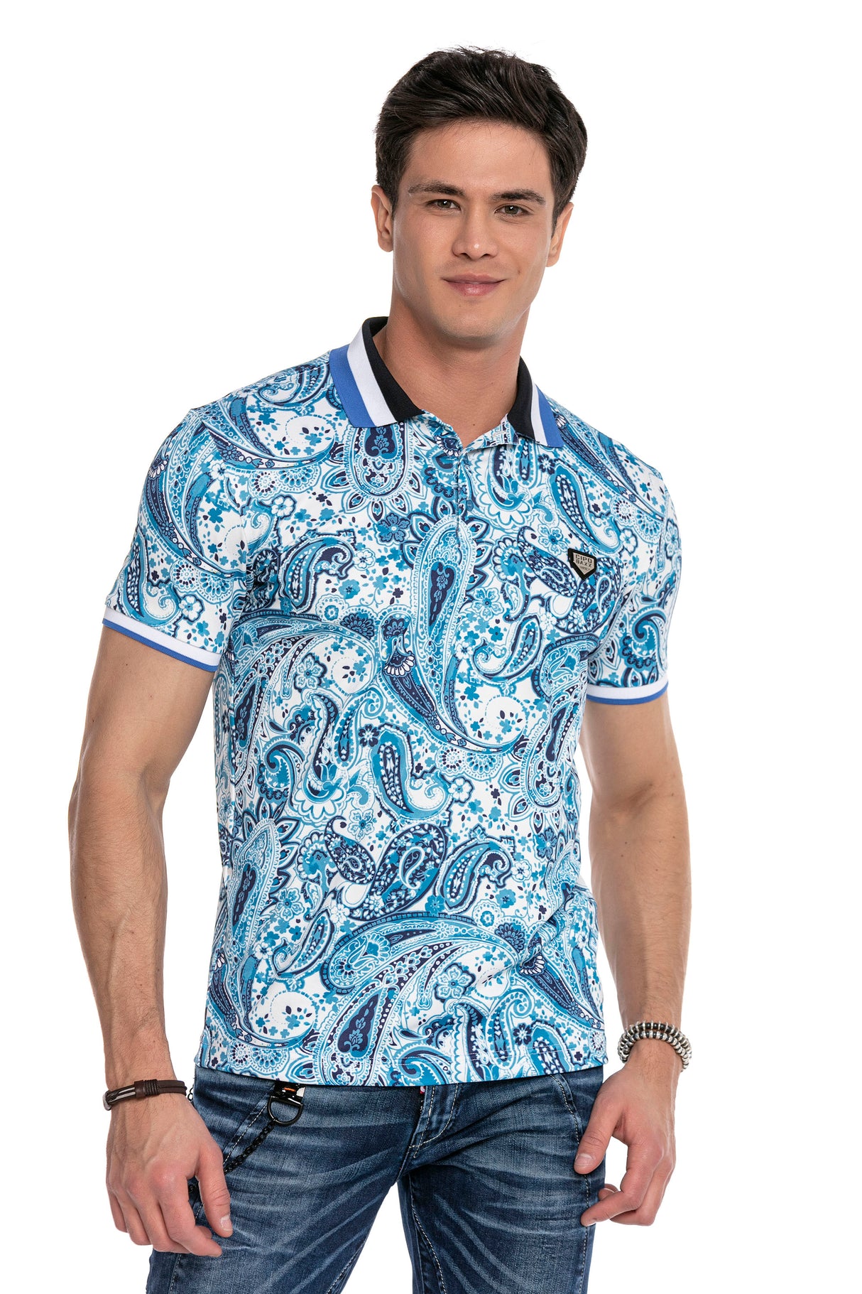 CT620 t-shirt męski polo z nadrukiem