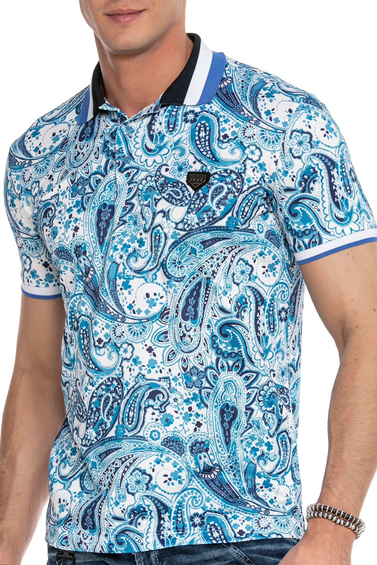 CT620 t-shirt męski polo z nadrukiem