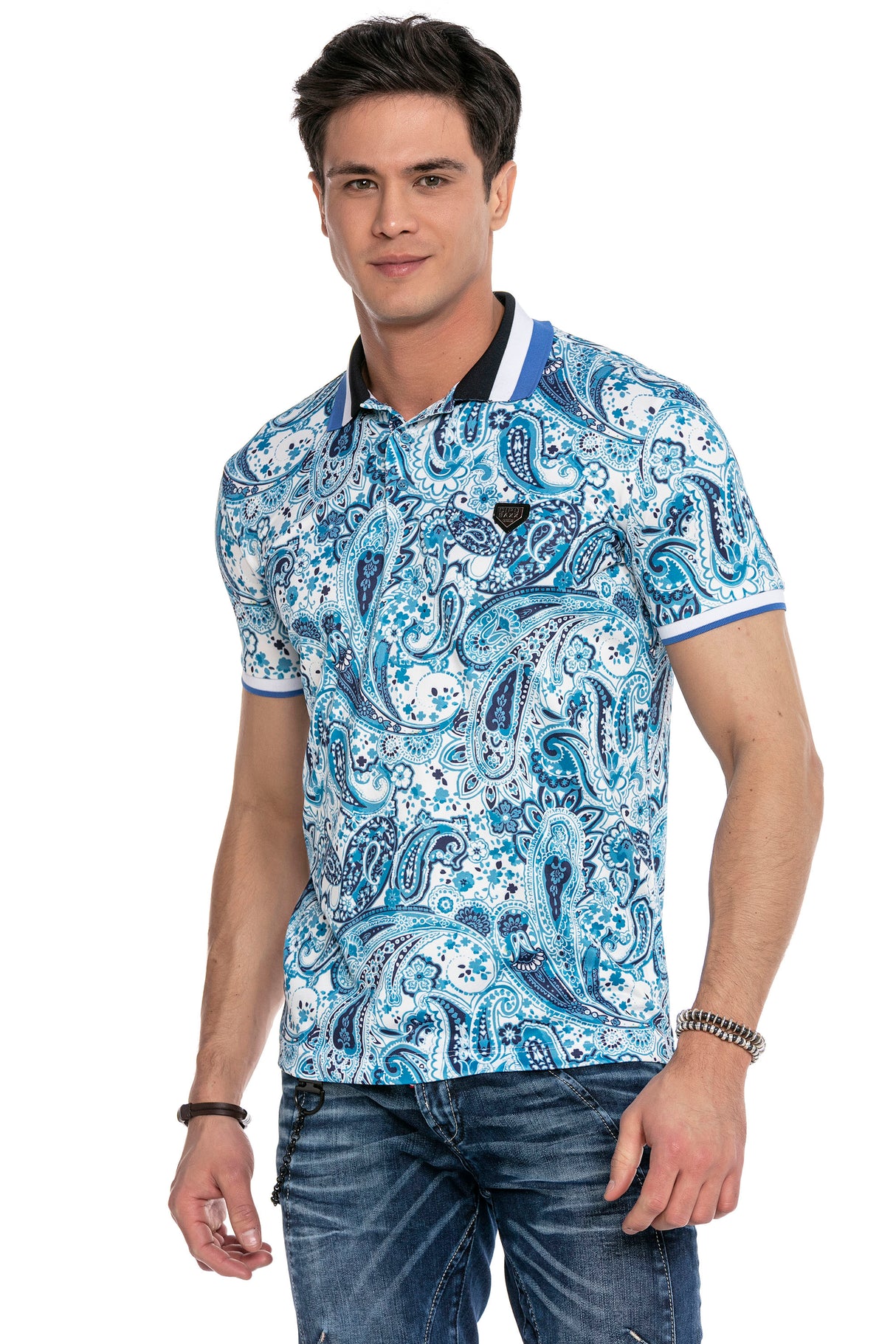 CT620 t-shirt męski polo z nadrukiem