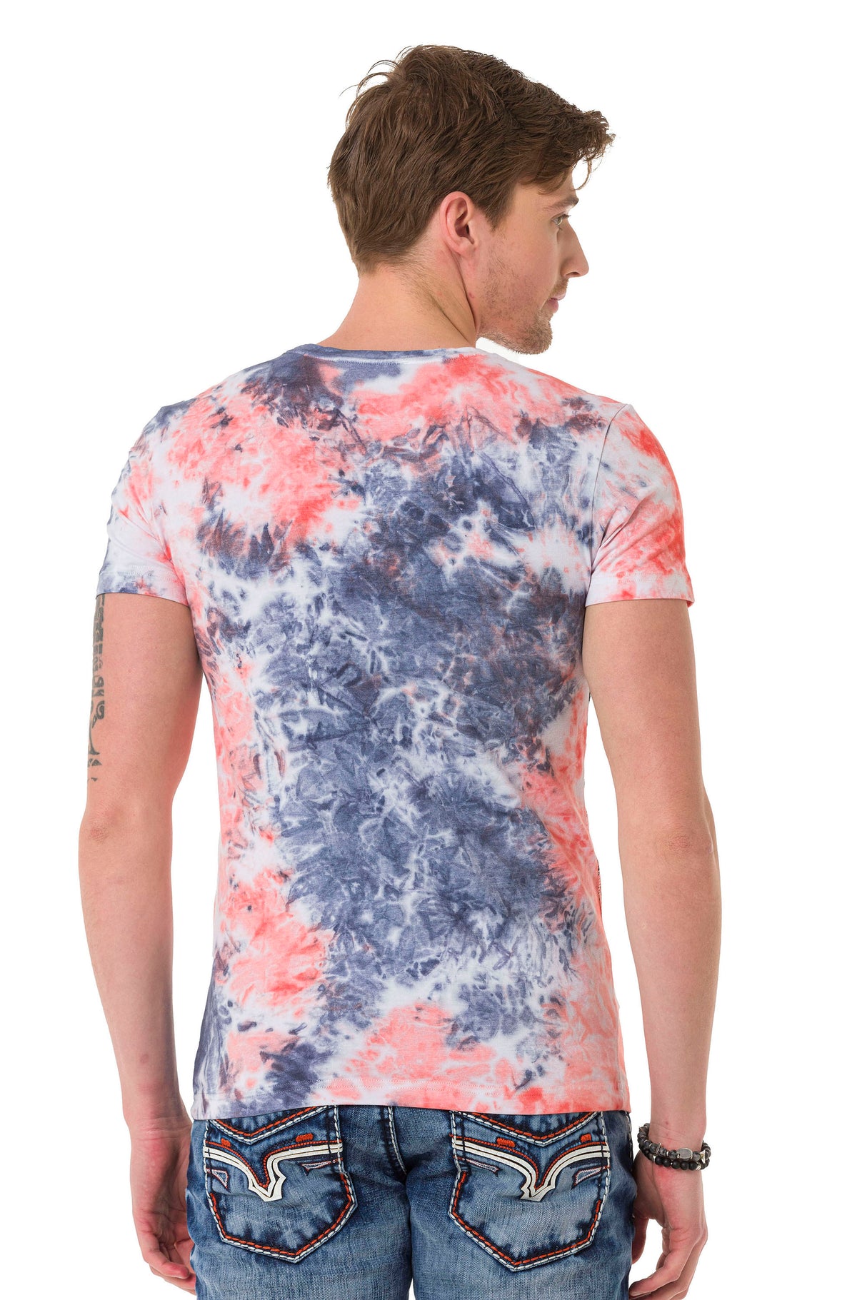 CT682 T-shirt męski batikowy