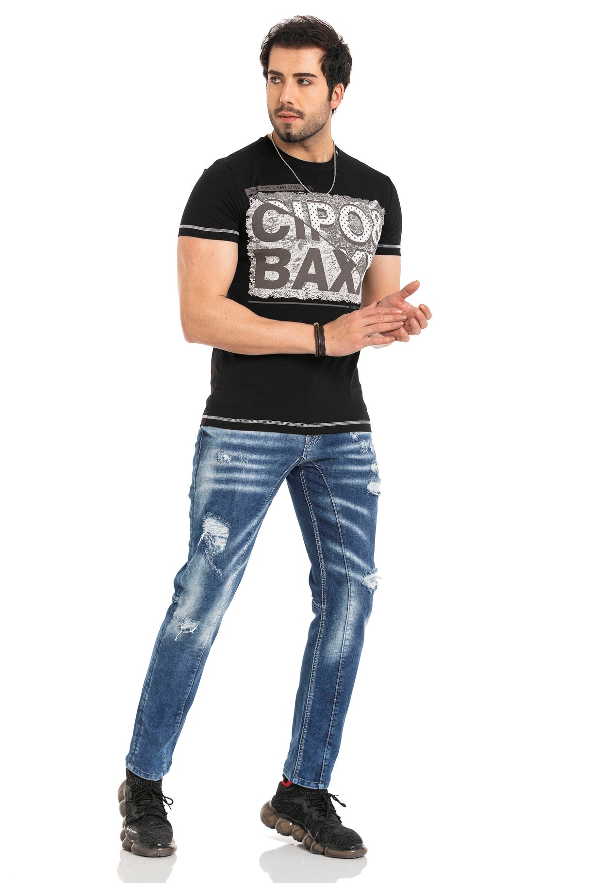 CT677 t-shirt męski z nadrukiem