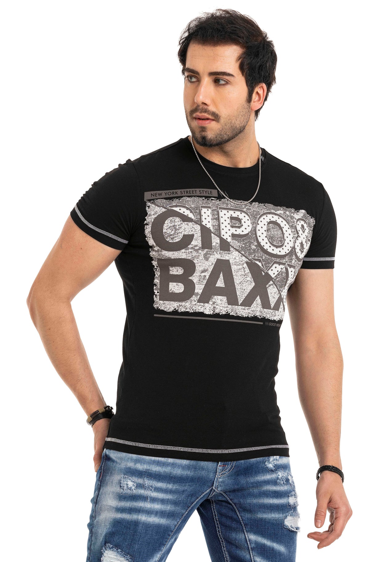 CT677 t-shirt męski z nadrukiem