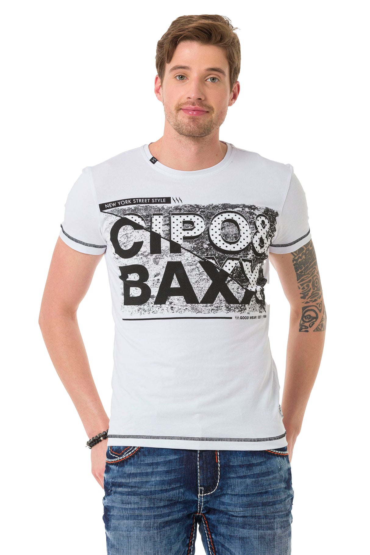 CT677 t-shirt męski z nadrukiem