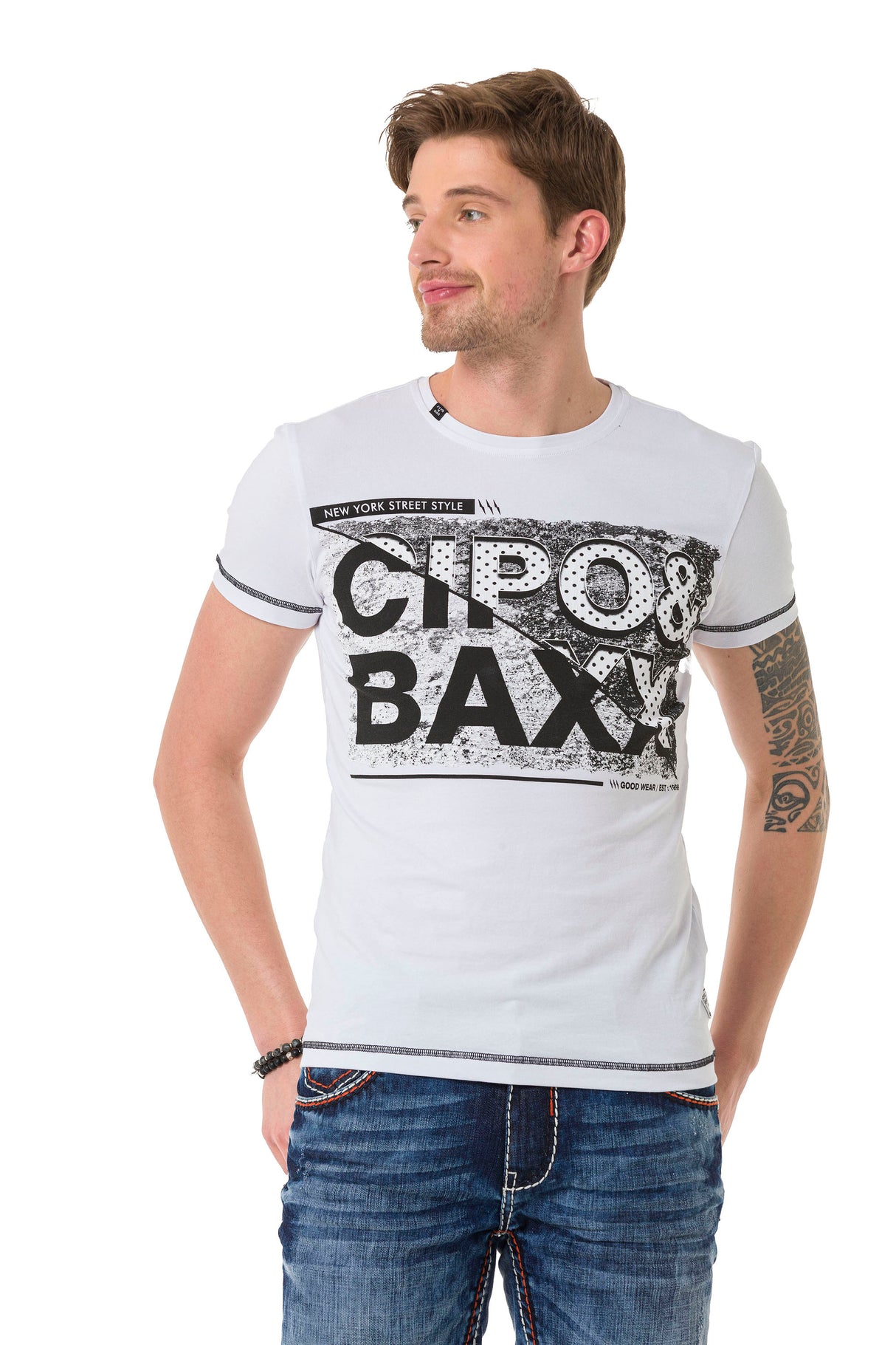 CT677 t-shirt męski z nadrukiem