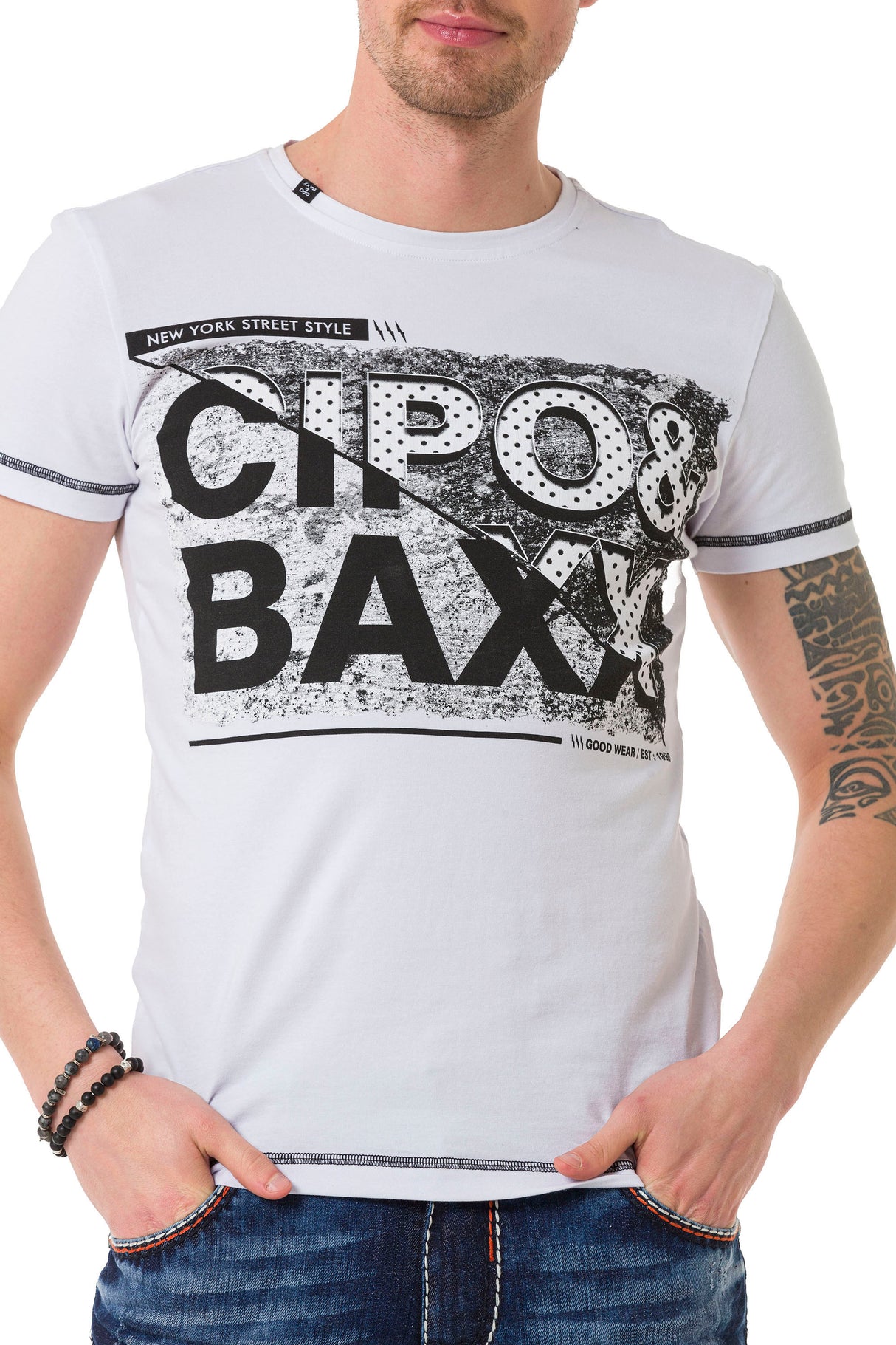 CT677 t-shirt męski z nadrukiem