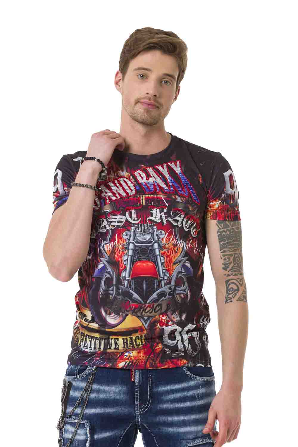 CT680 t-shirt męski z kamieniami