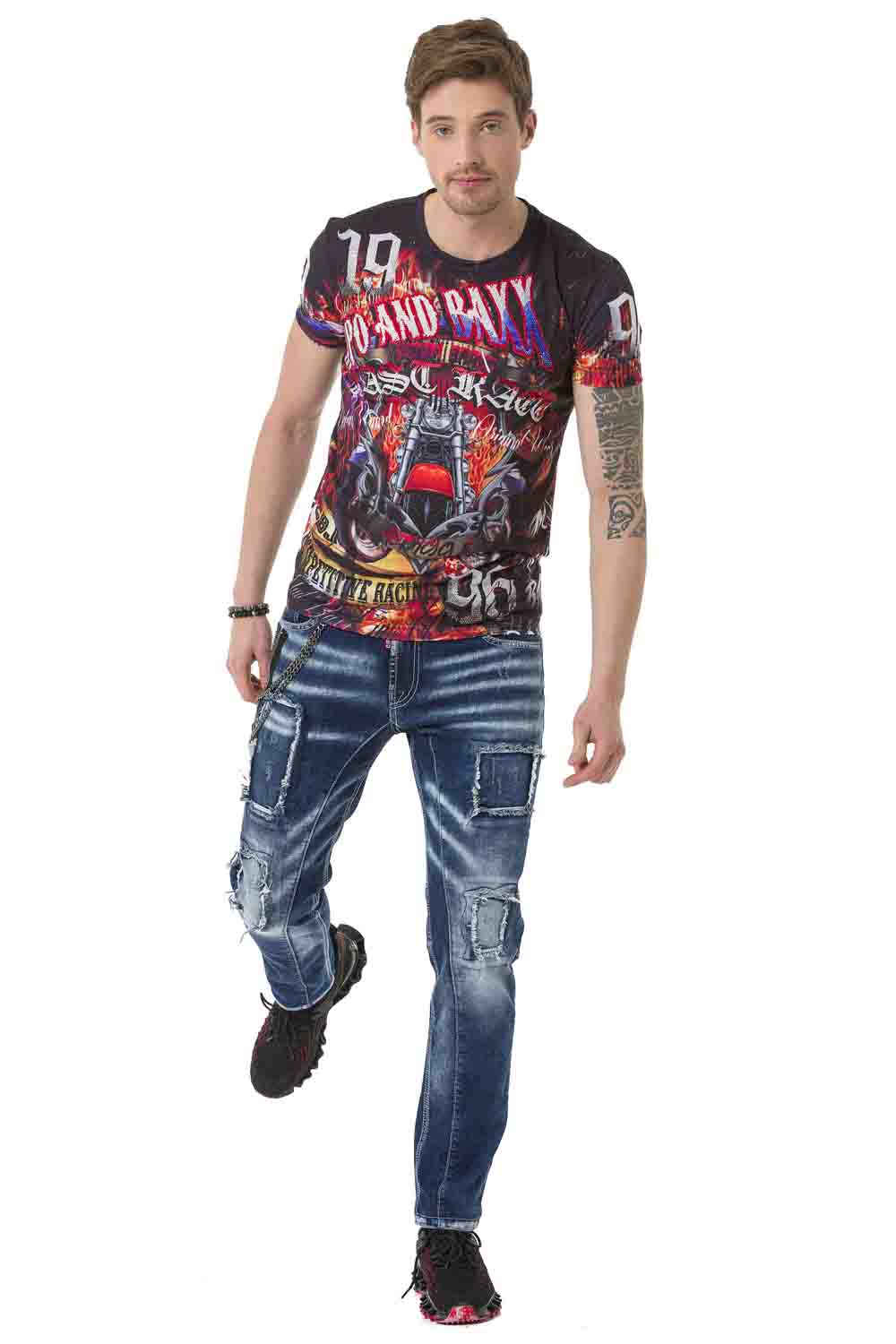 CT680 t-shirt męski z kamieniami