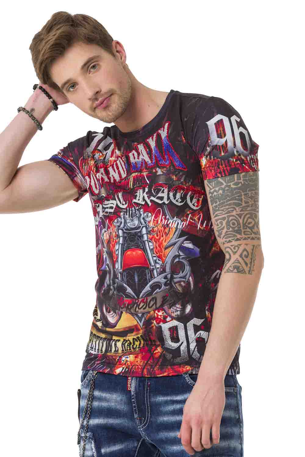 CT680 t-shirt męski z kamieniami