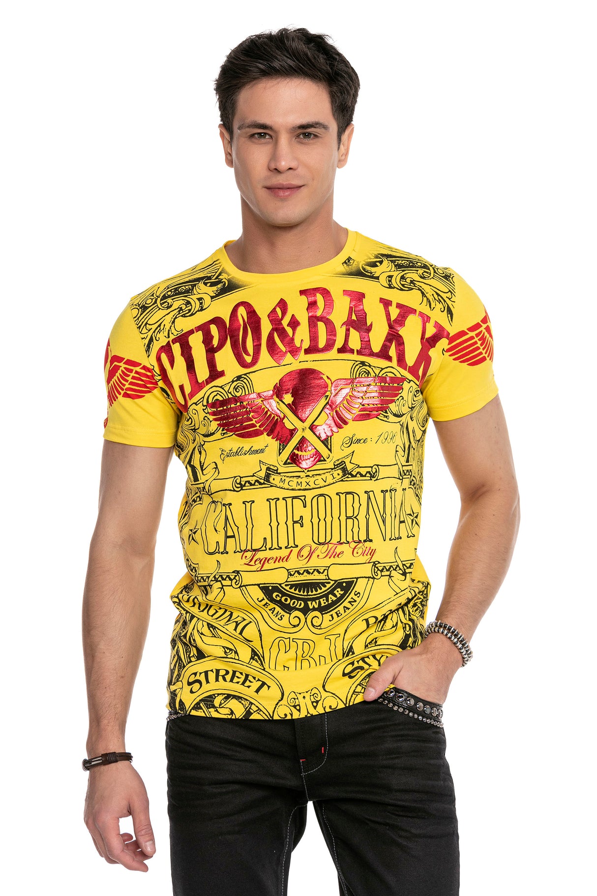 CT656 t-shirt męski z nadrukiem