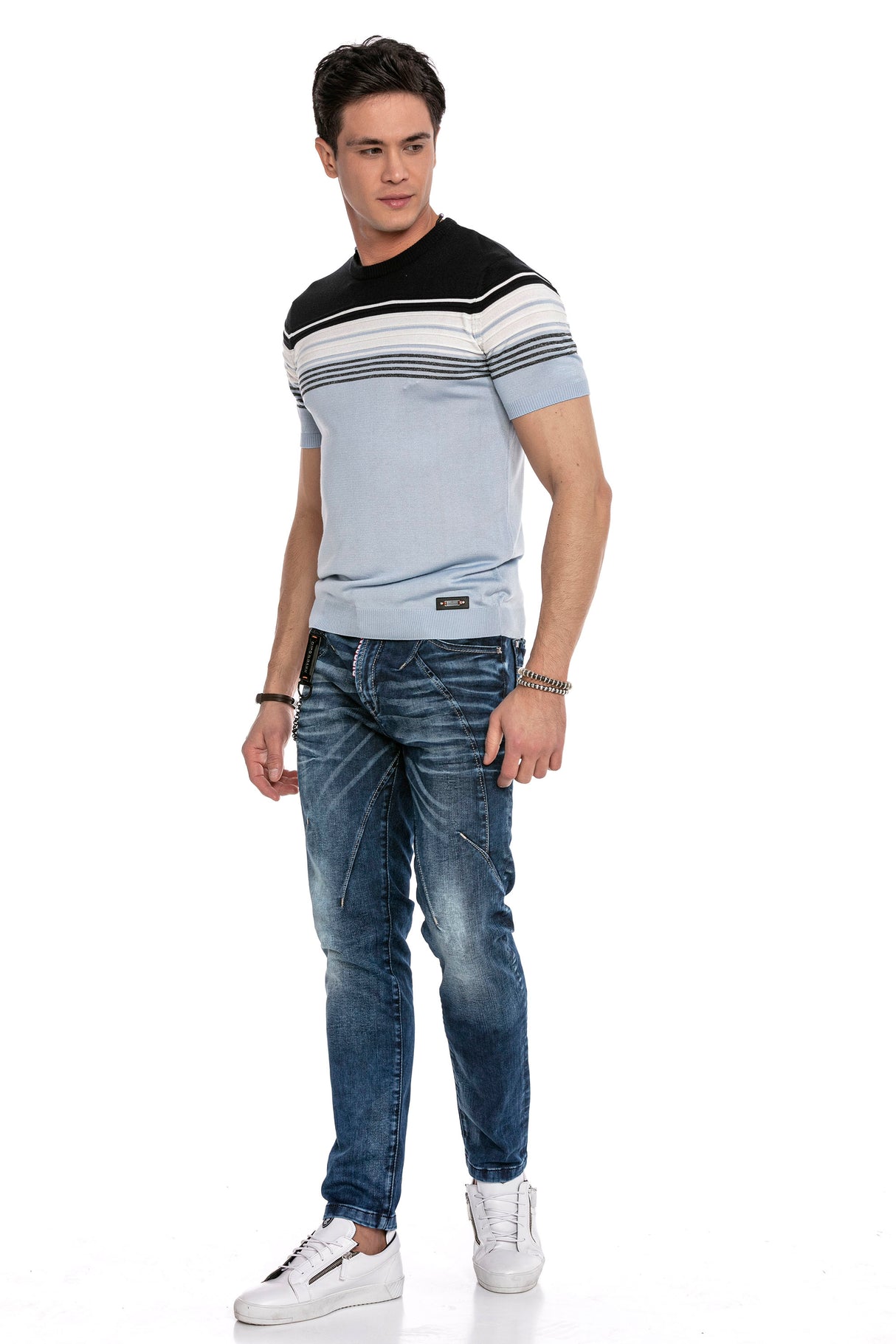 CT653 T-shirt męski dzianinowy