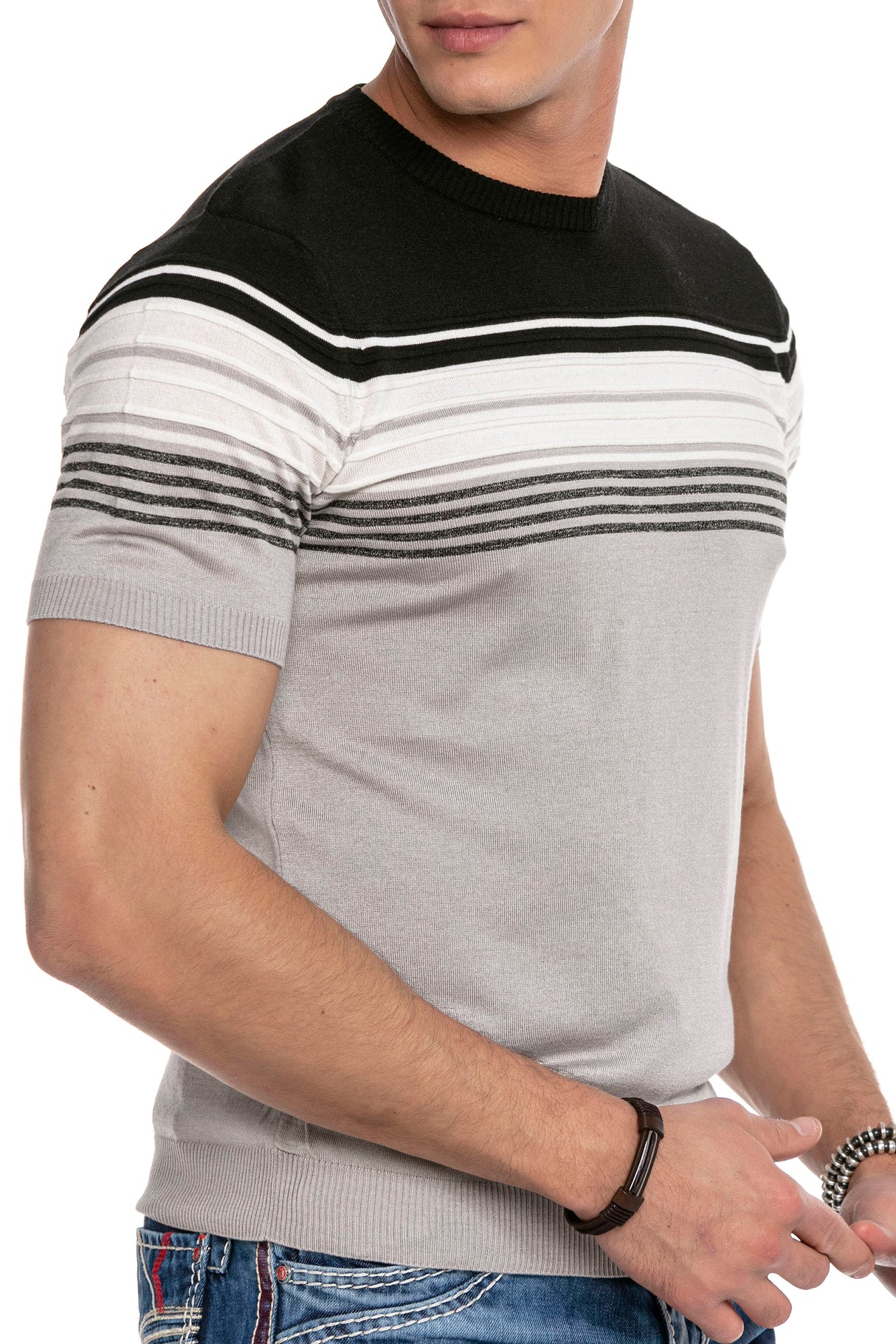 CT653 T-shirt męski dzianinowy