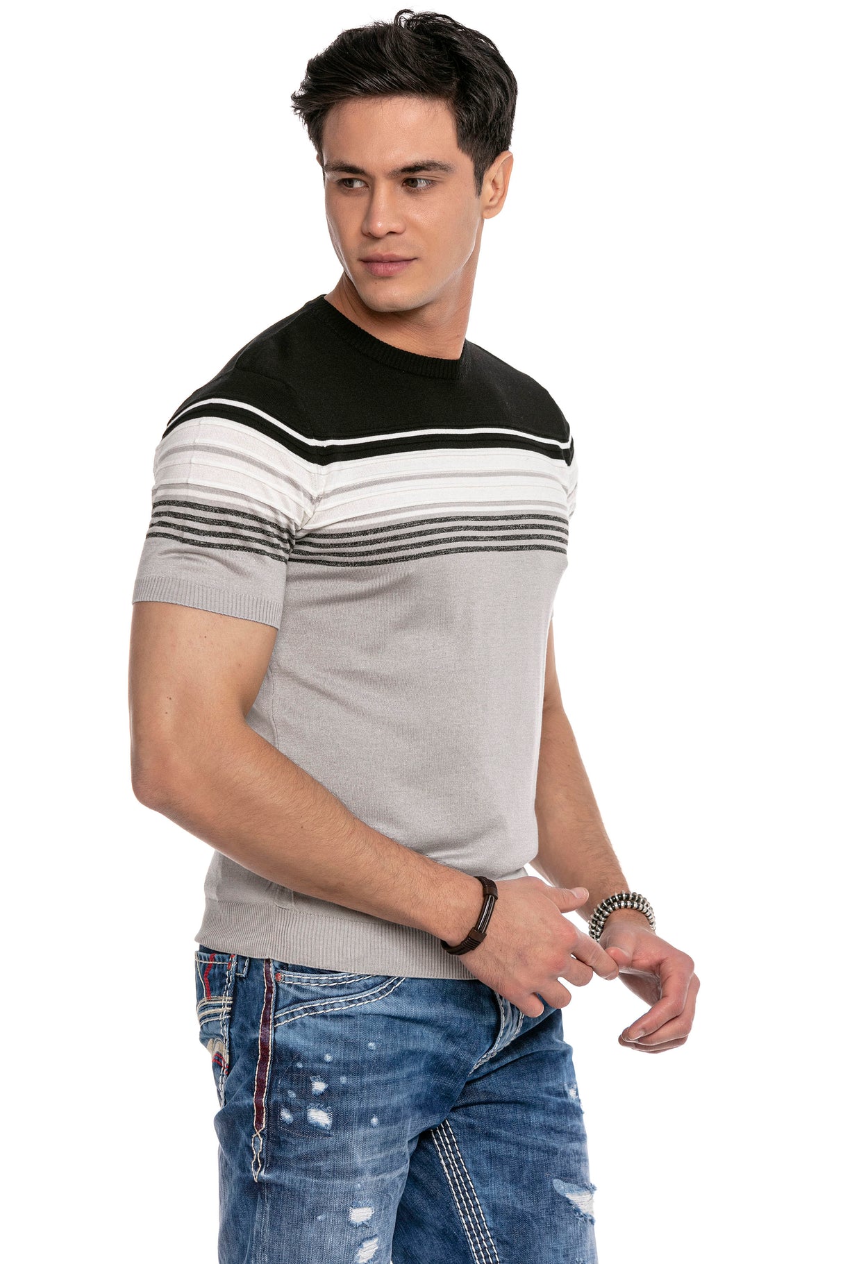 CT653 T-shirt męski dzianinowy