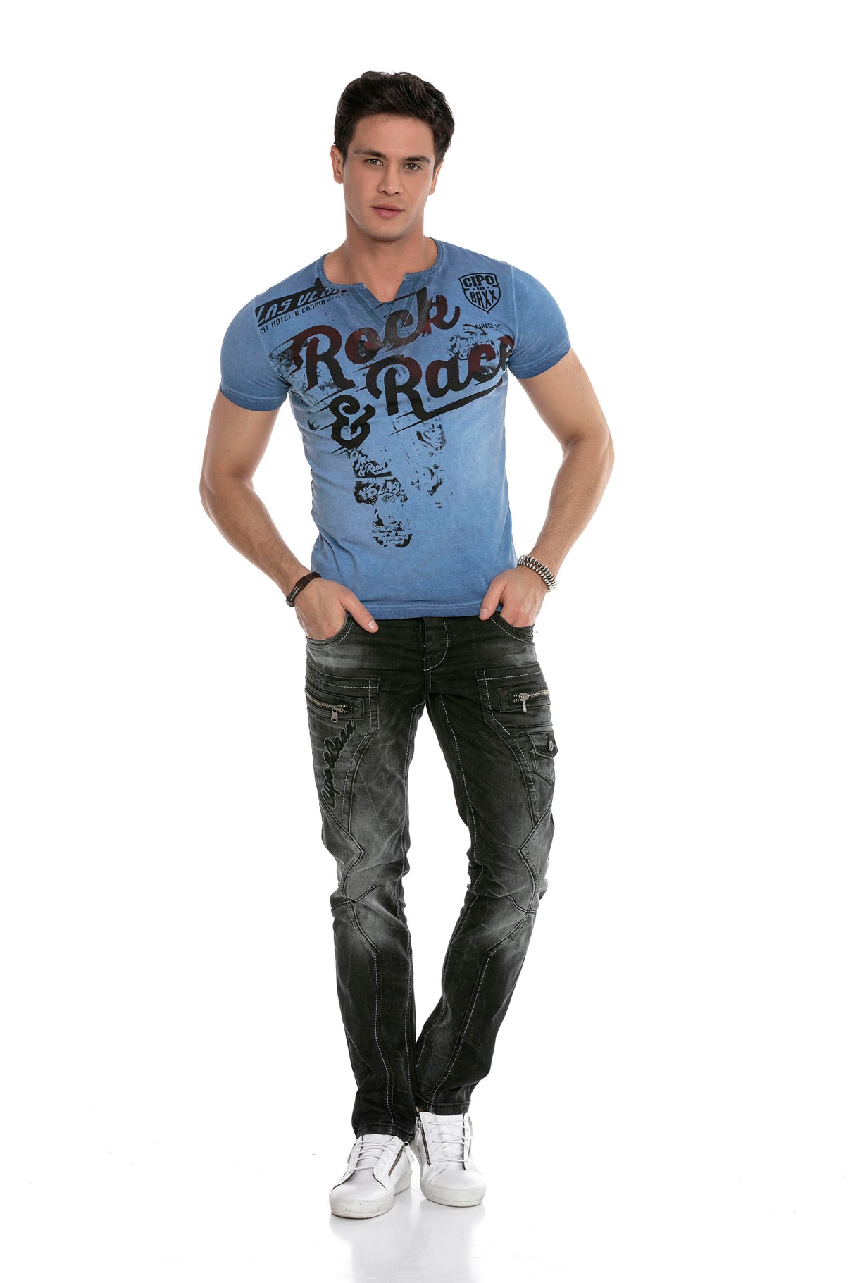 CT646 T-shirt męski z nadrukiem