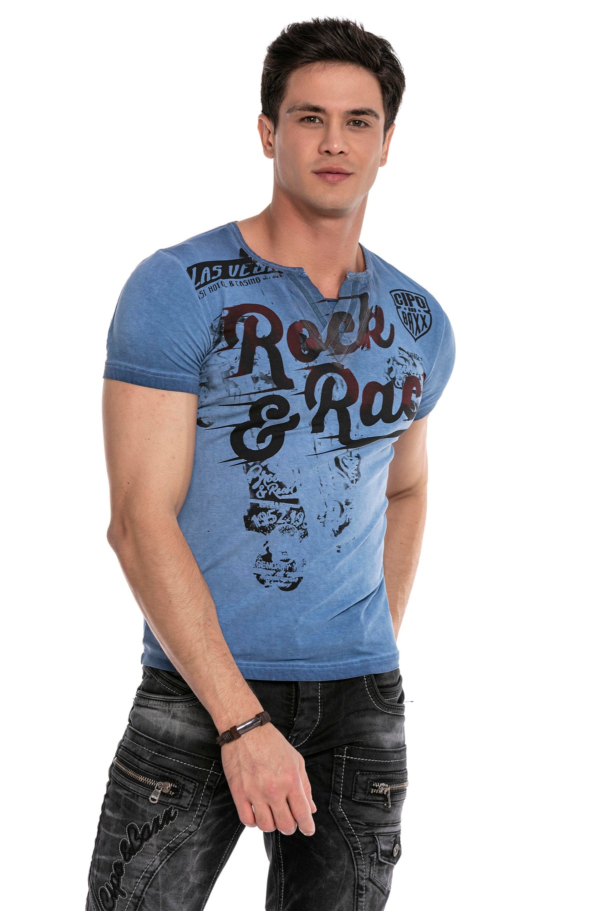 CT646 T-shirt męski z nadrukiem