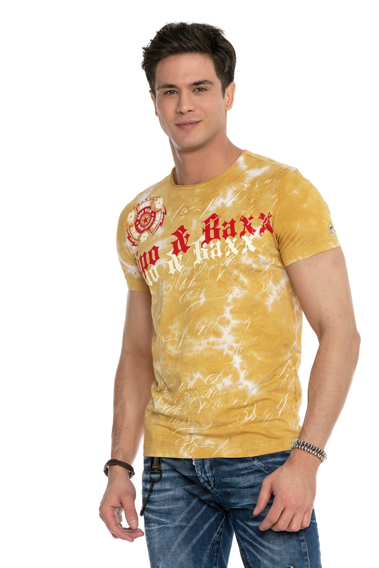 CT613 t-shirt męski w batikowym stylu