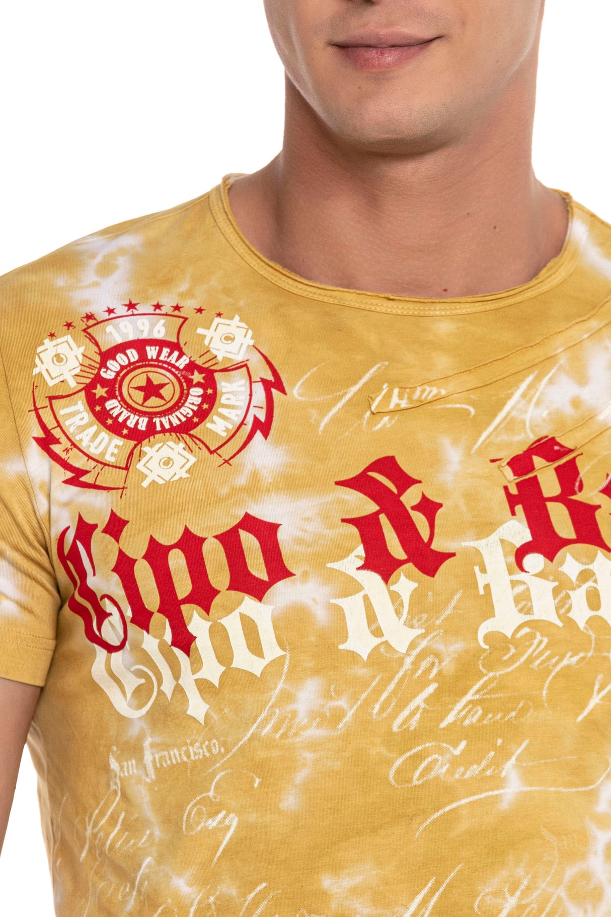 CT613 t-shirt męski w batikowym stylu