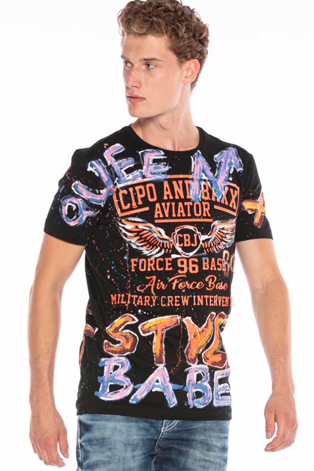CT594 t-shirt męski graffiti
