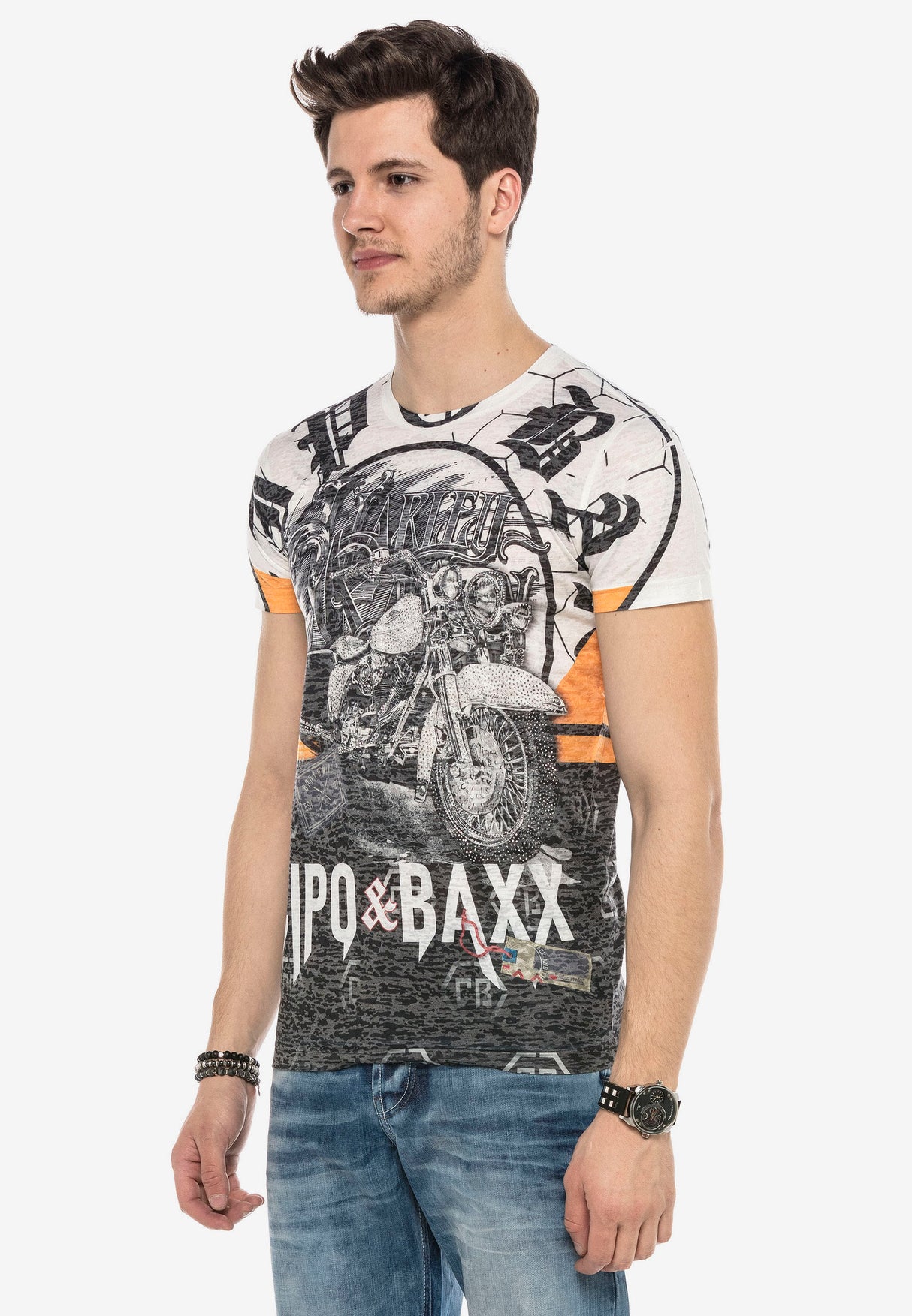 CT544 t-shirt męski z nadrukiem