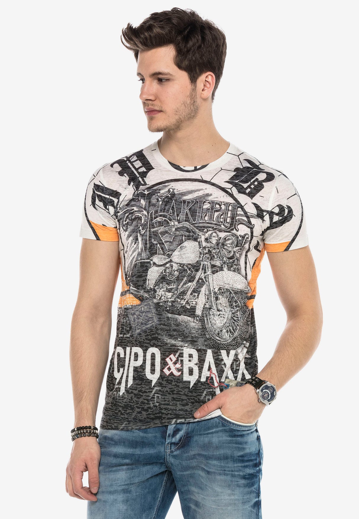 CT544 t-shirt męski z nadrukiem