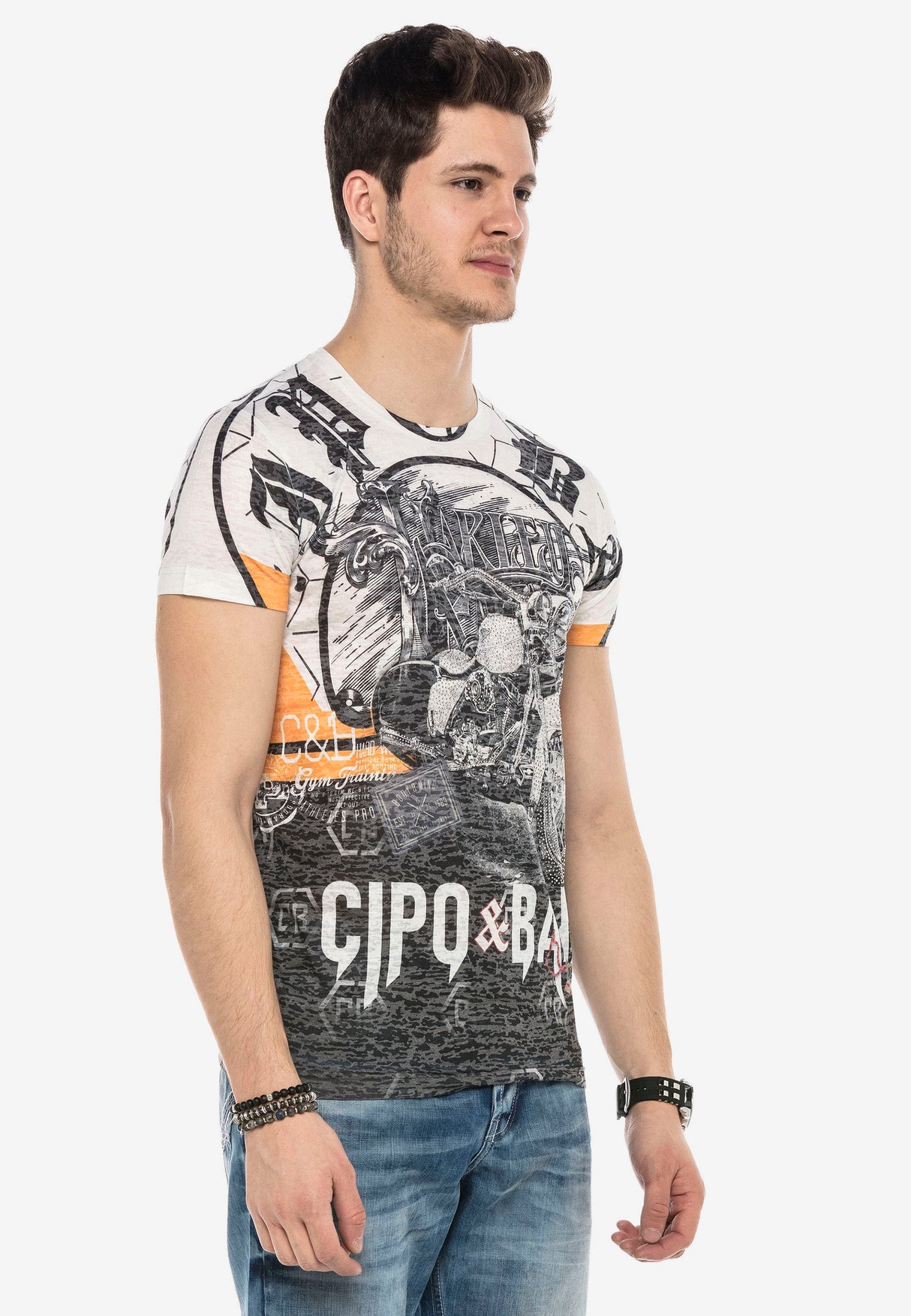 CT544 t-shirt męski z nadrukiem
