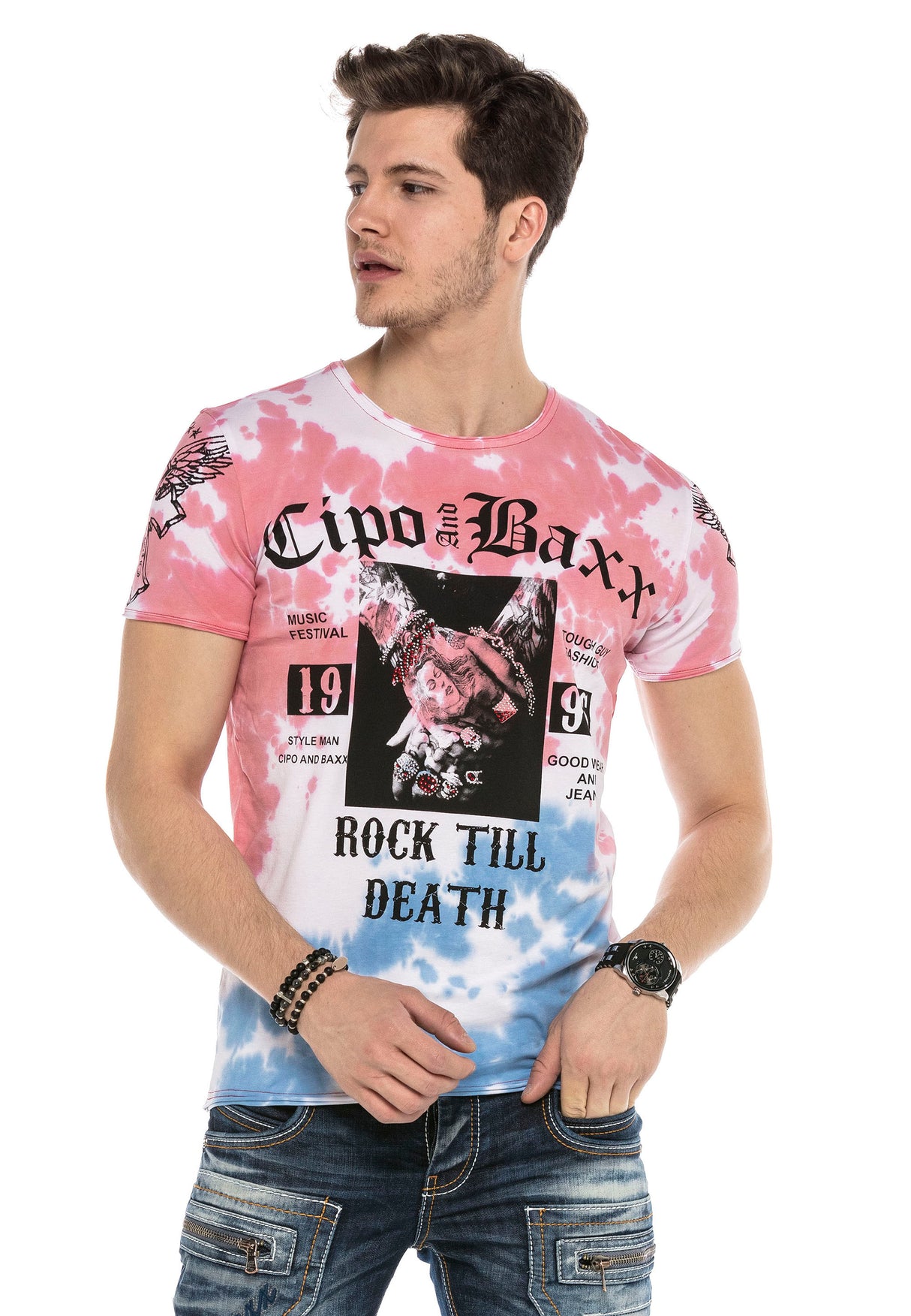 CT558 t-shirt męski z nadrukiem