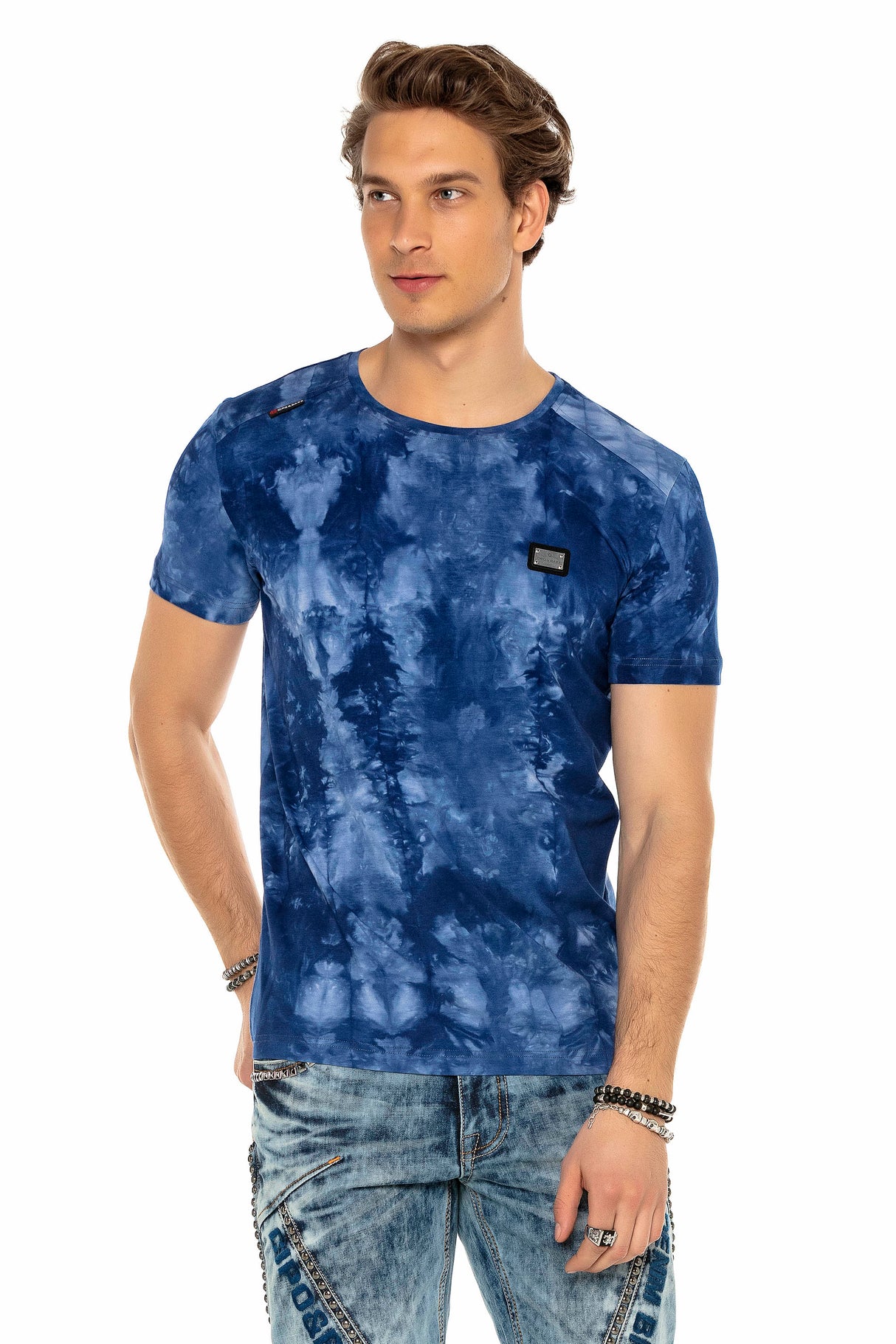 CT570 t-shirt męski w batikowym stylu