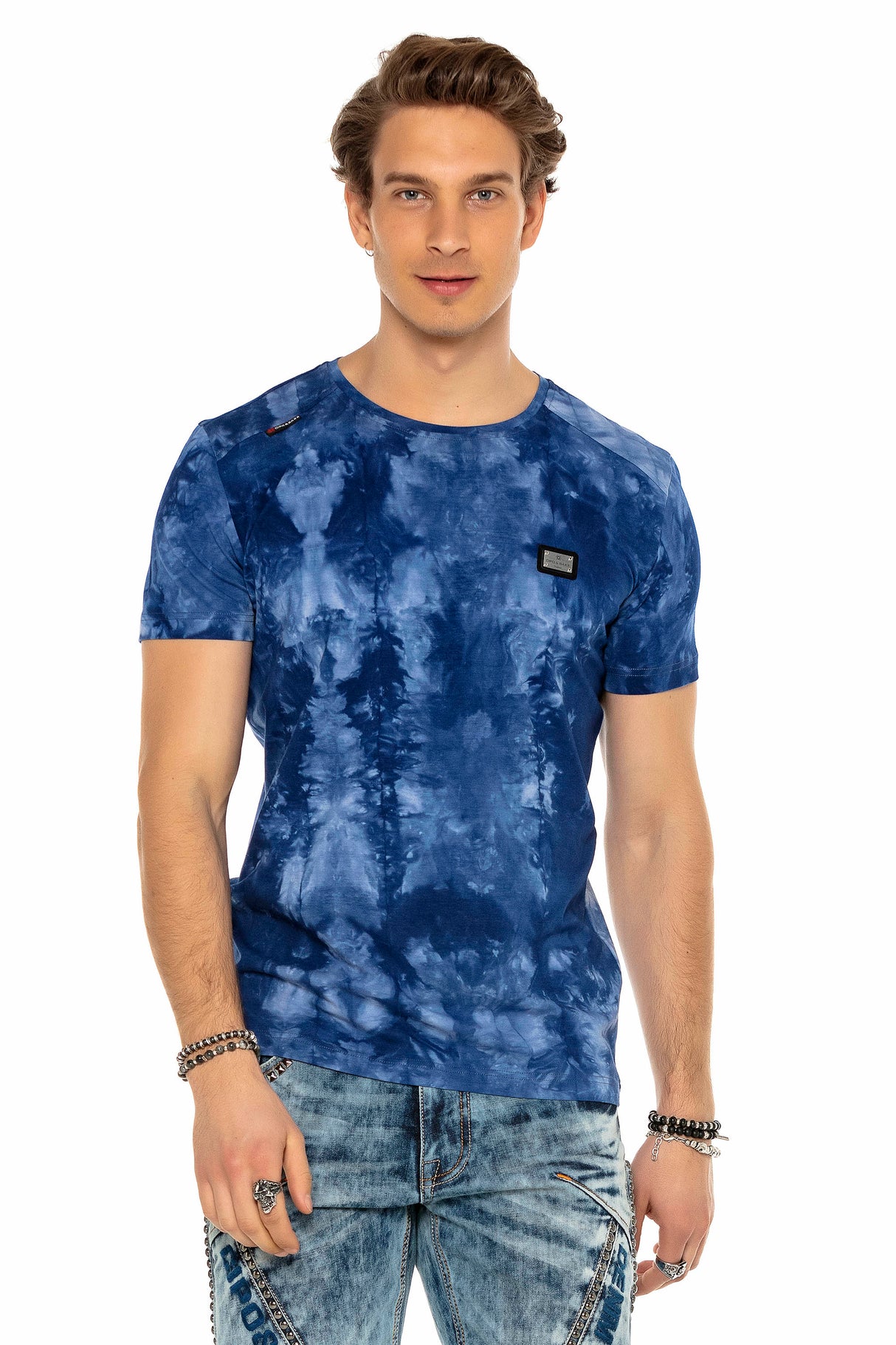 CT570 t-shirt męski w batikowym stylu