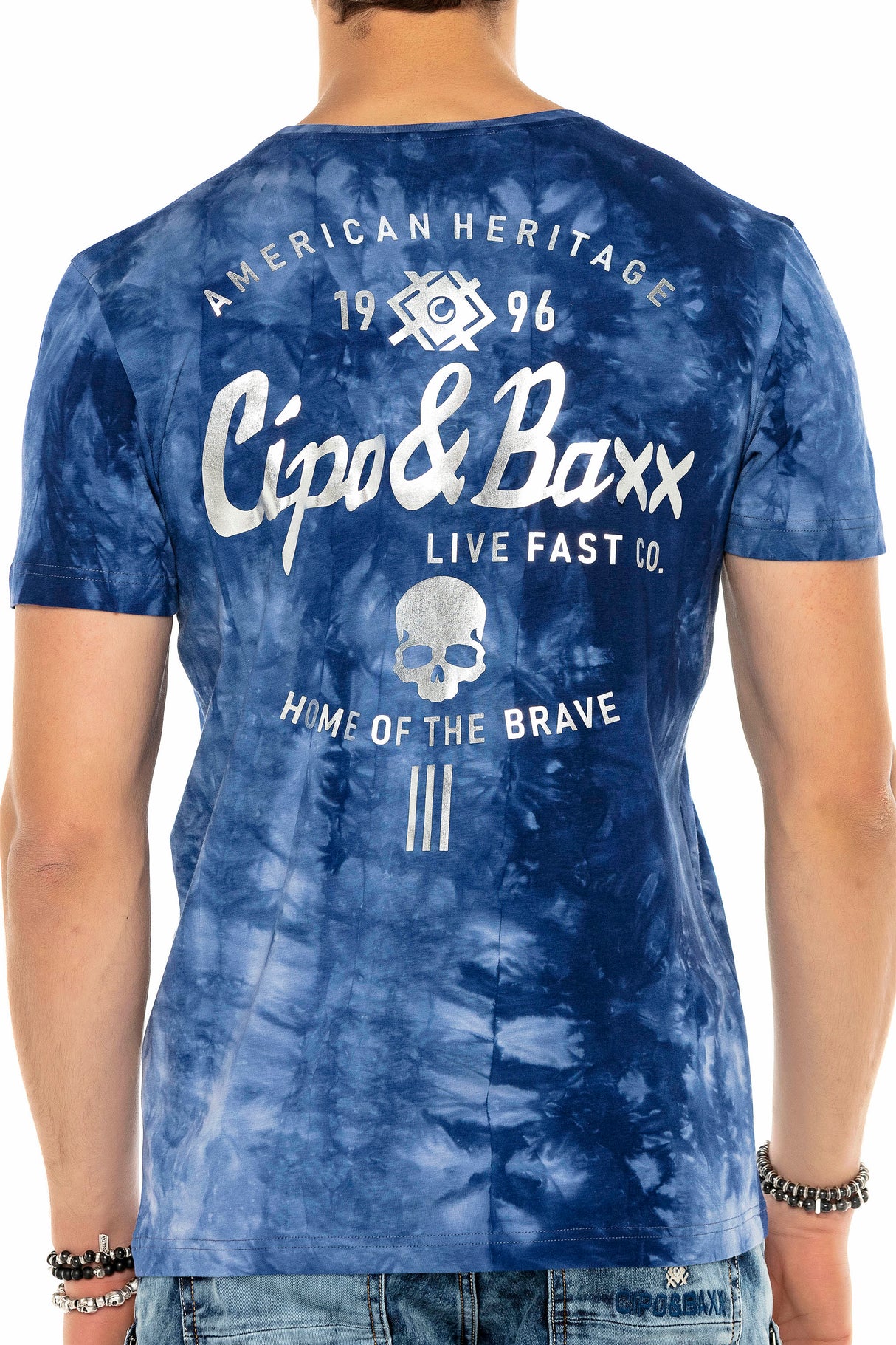 CT570 t-shirt męski w batikowym stylu