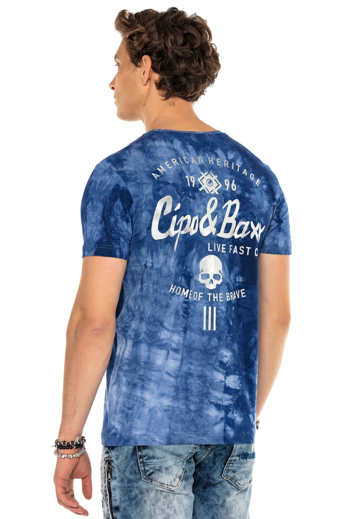 CT570 t-shirt męski w batikowym stylu