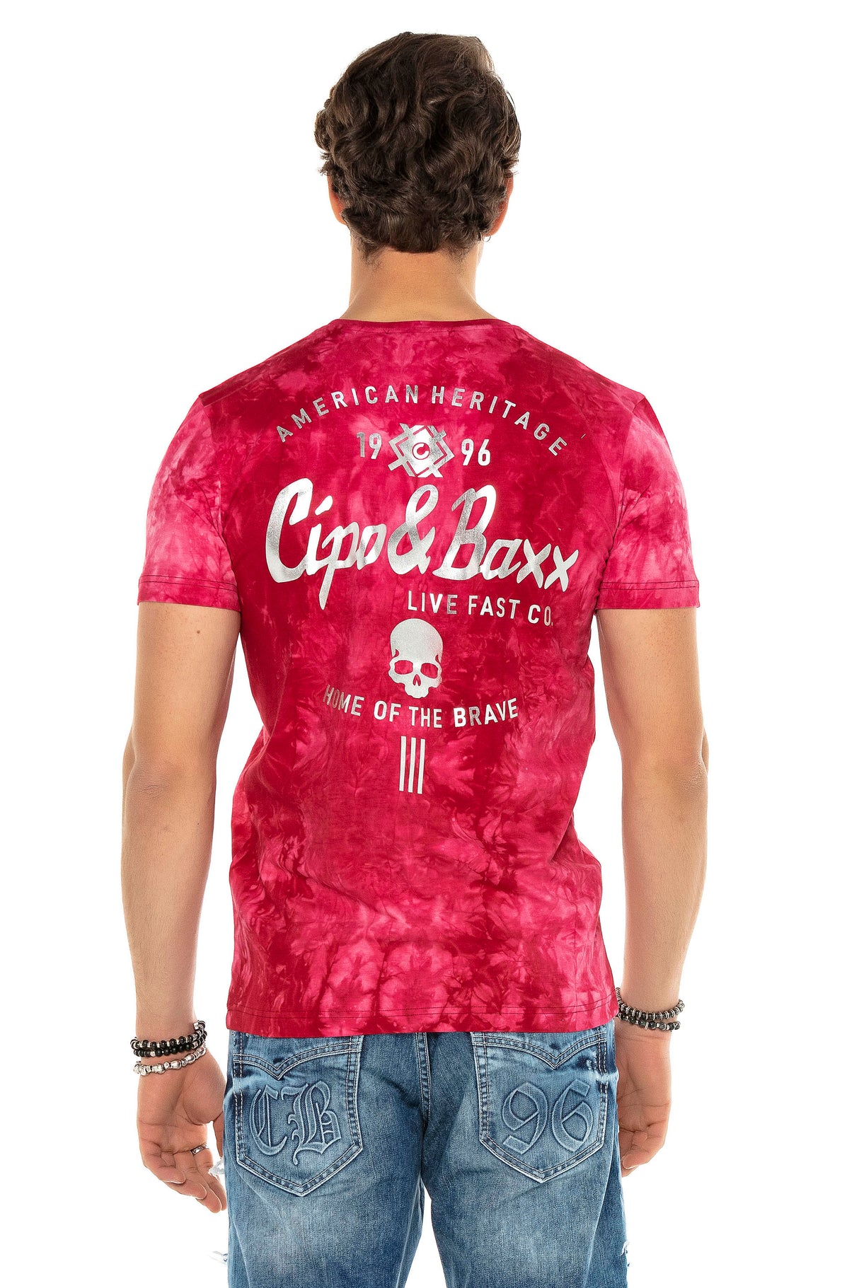 CT570 t-shirt męski w batikowym stylu