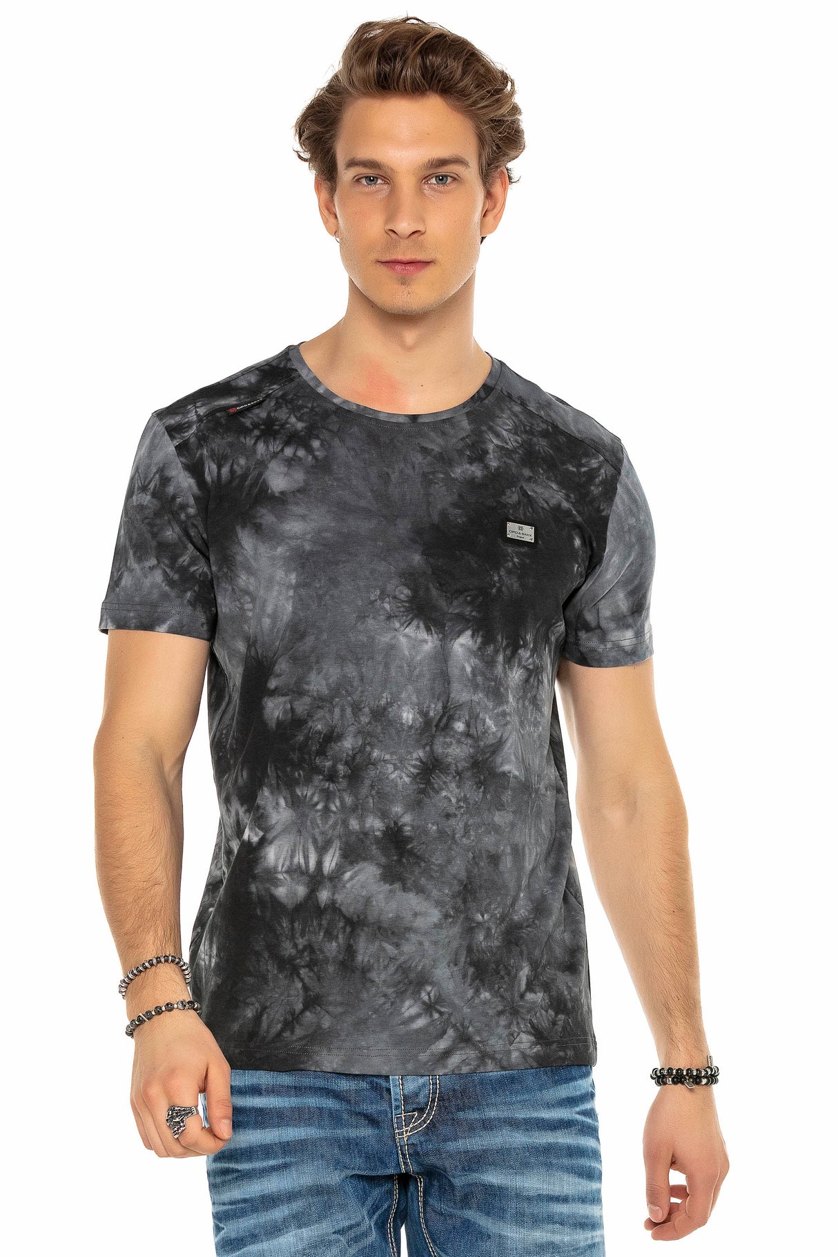 CT570 t-shirt męski w batikowym stylu