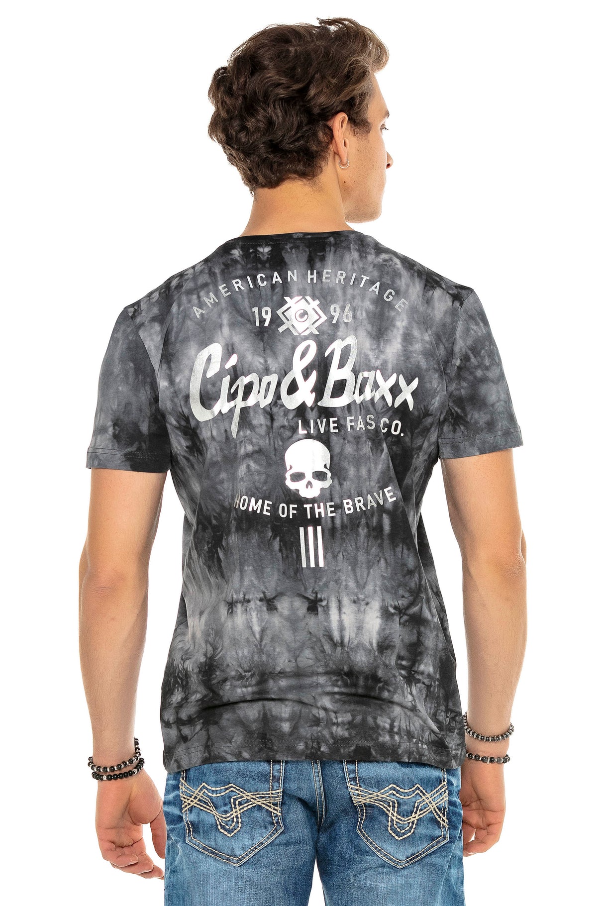 CT570 t-shirt męski w batikowym stylu