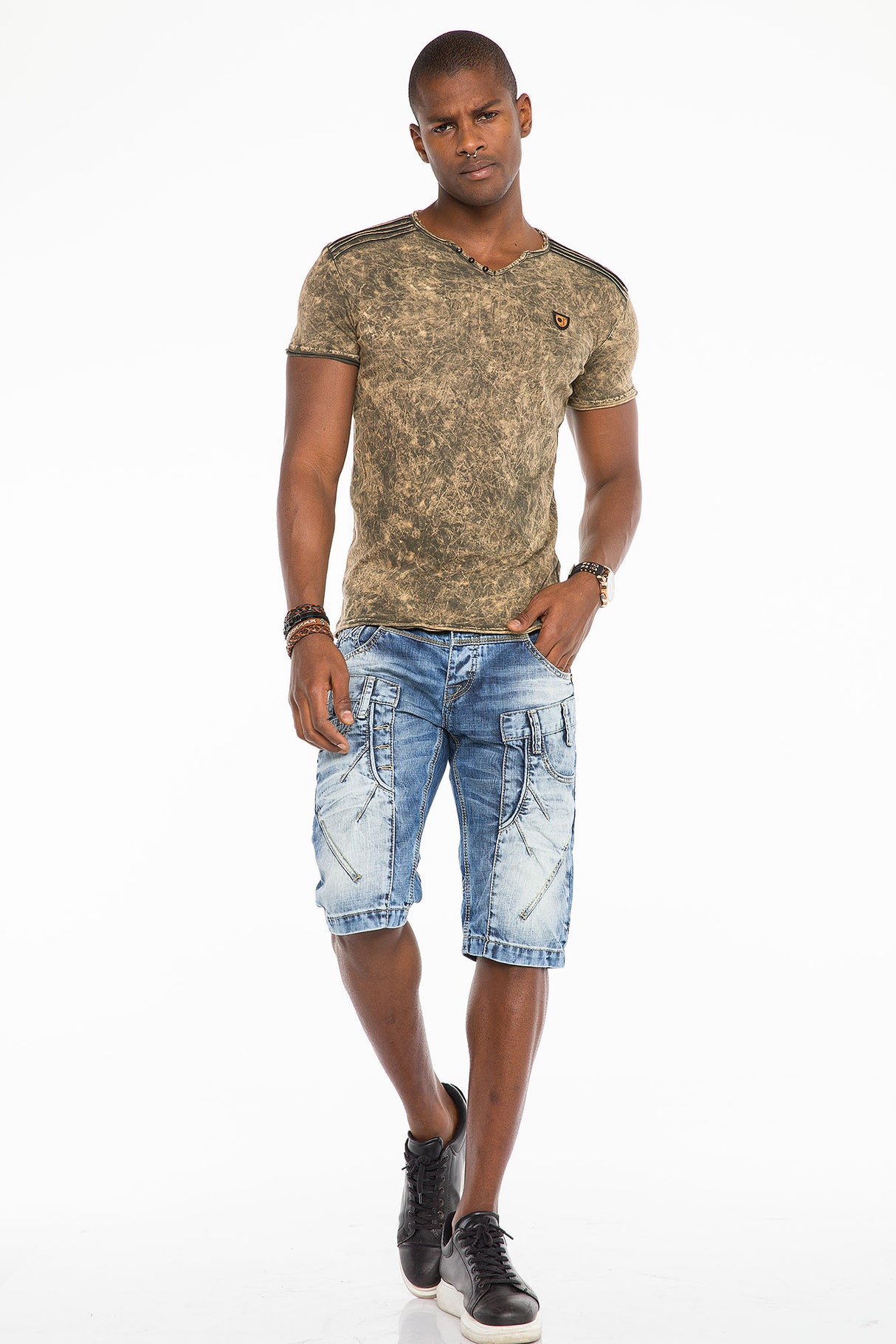 CT497 t-shirt męski cieniowany