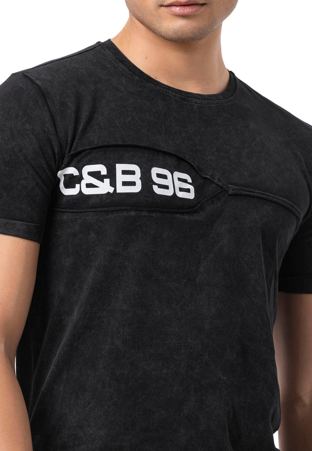 CT805 - Uomo T-Shirt Uni con stampa del logo