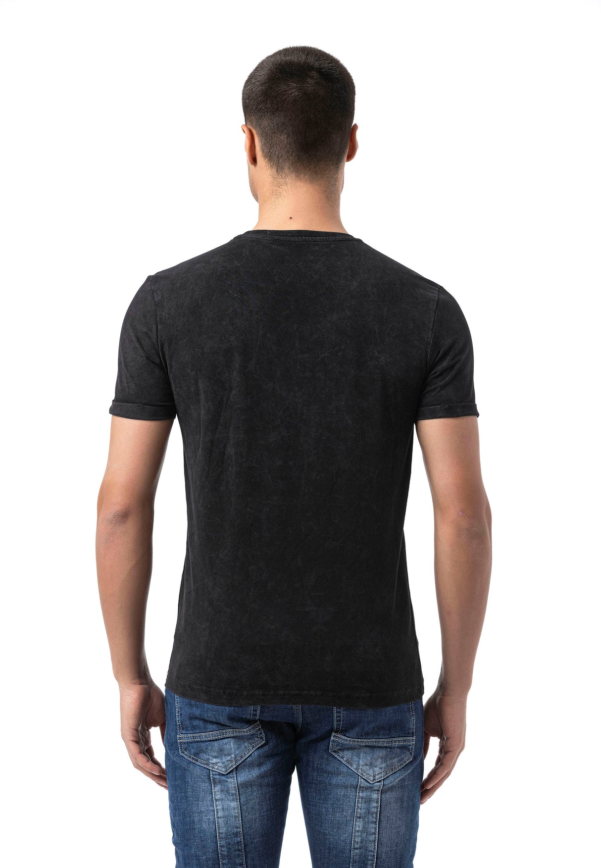 CT805 - Uomo T-Shirt Uni con stampa del logo
