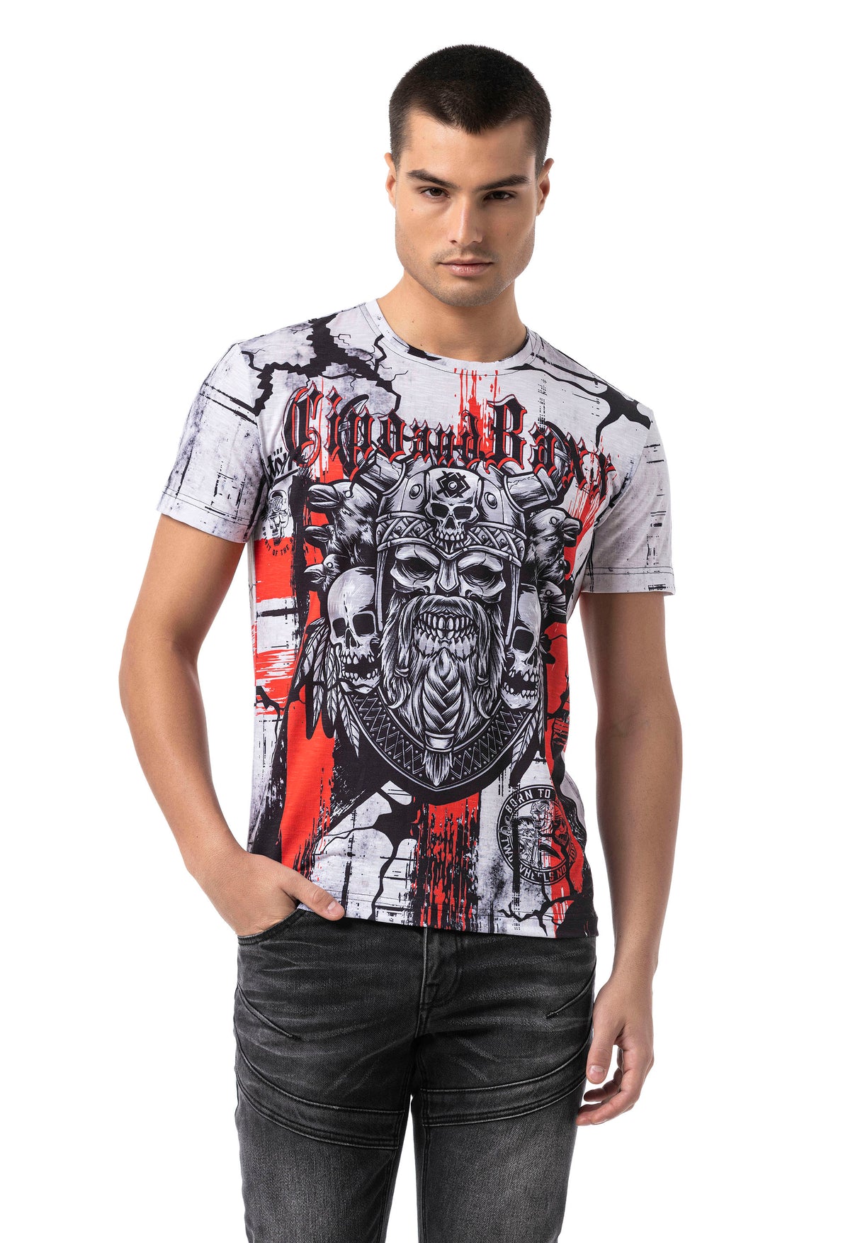 CT819 t-shirt męski z nadrukiem