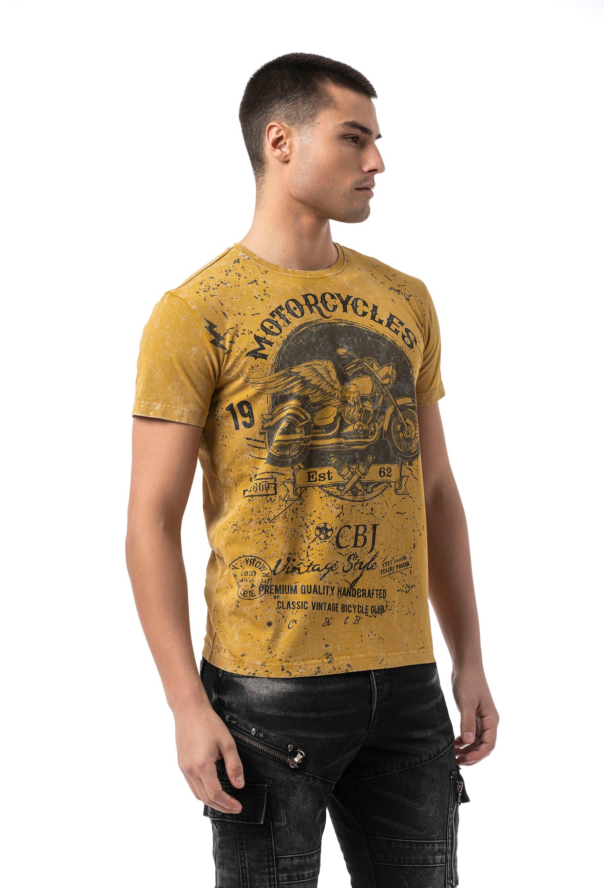 CT813 Mężczyźni T-Shirt z fajnym nadrukiem motocykla