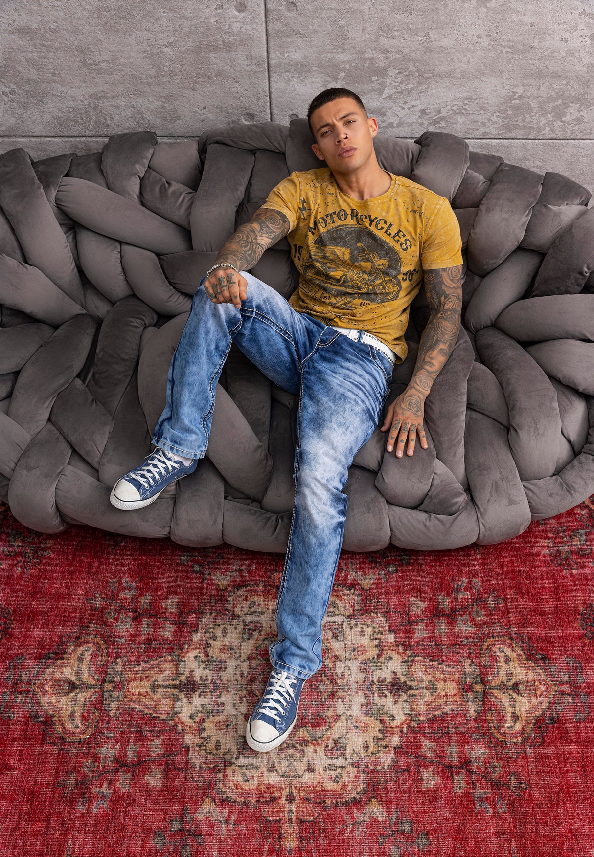 CT813 Mężczyźni T-Shirt z fajnym nadrukiem motocykla