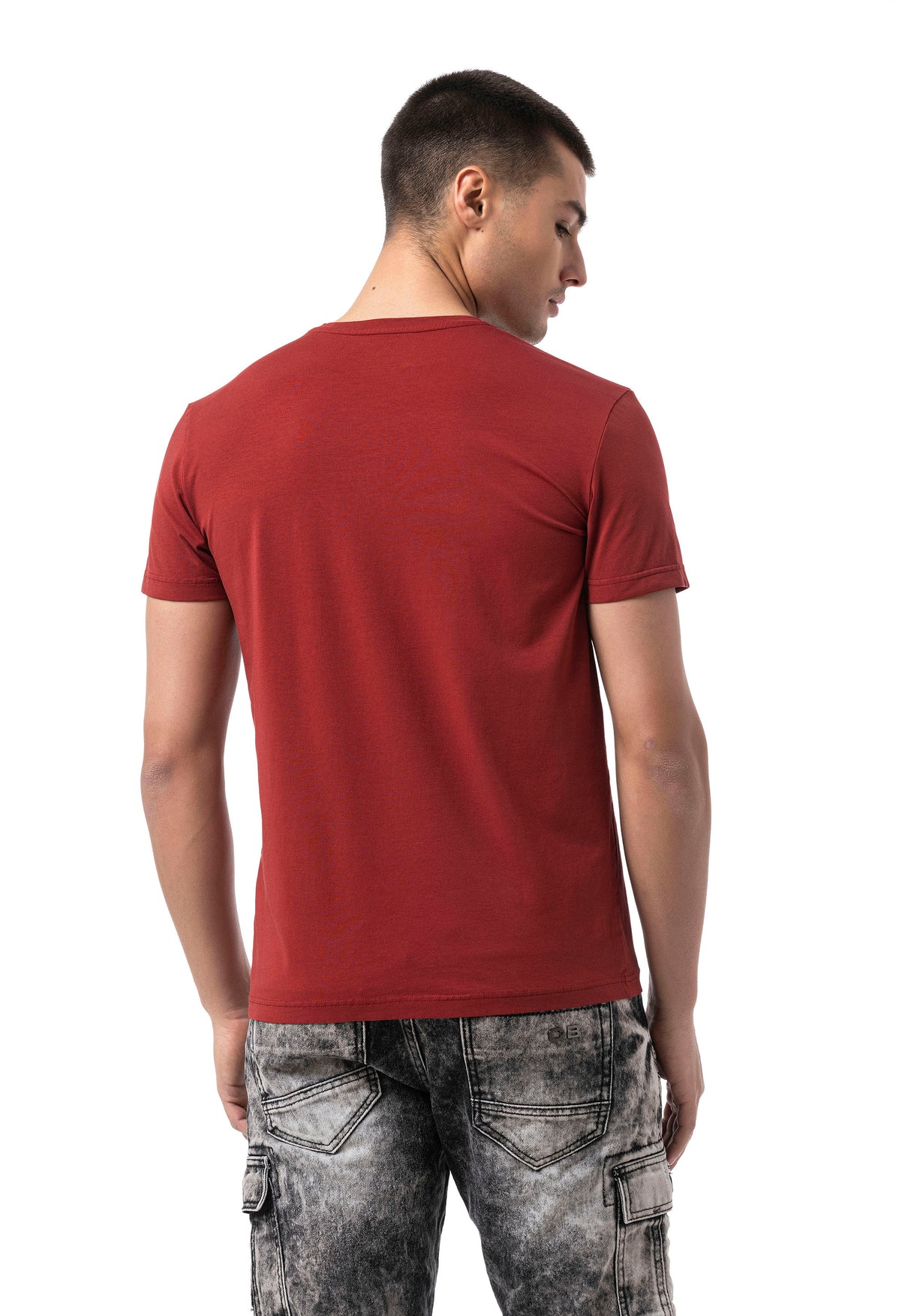 CT827-Men's T-Shirt with Crew Neck in Regular Fit
