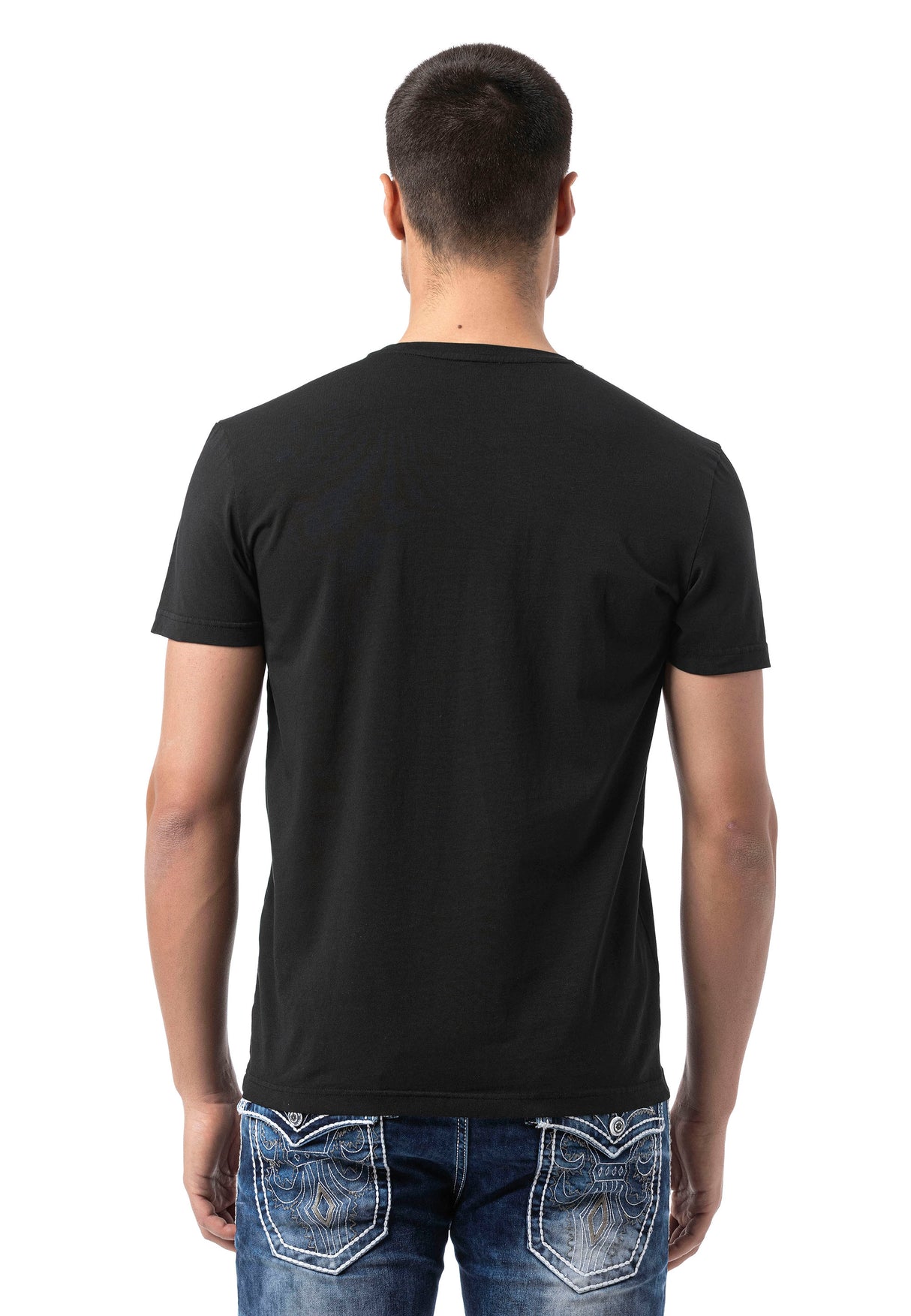 CT827-Men's T-Shirt with Crew Neck in Regular Fit
