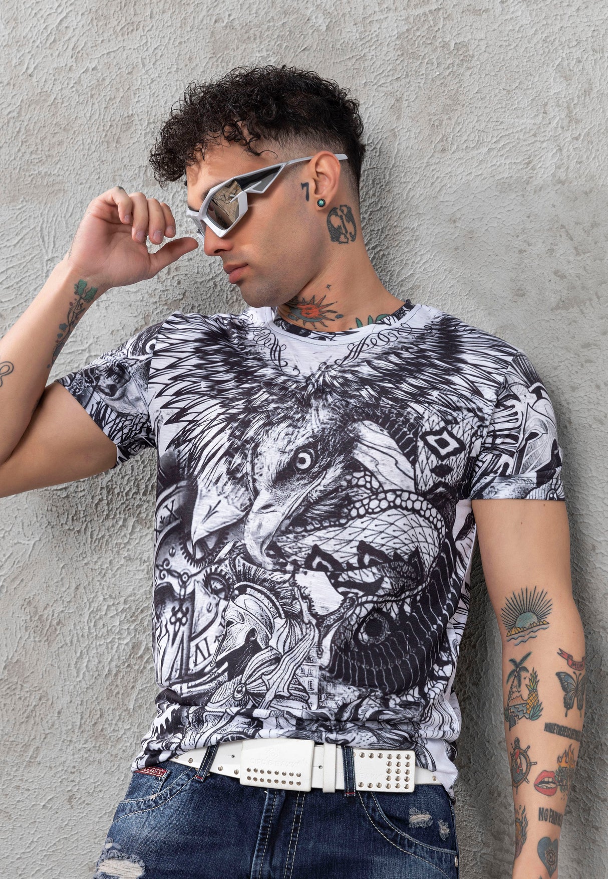 CT781 T-shirt męski z nadrukiem