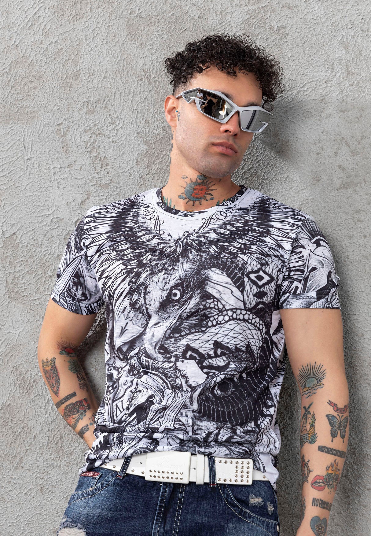 CT781 T-shirt męski z nadrukiem