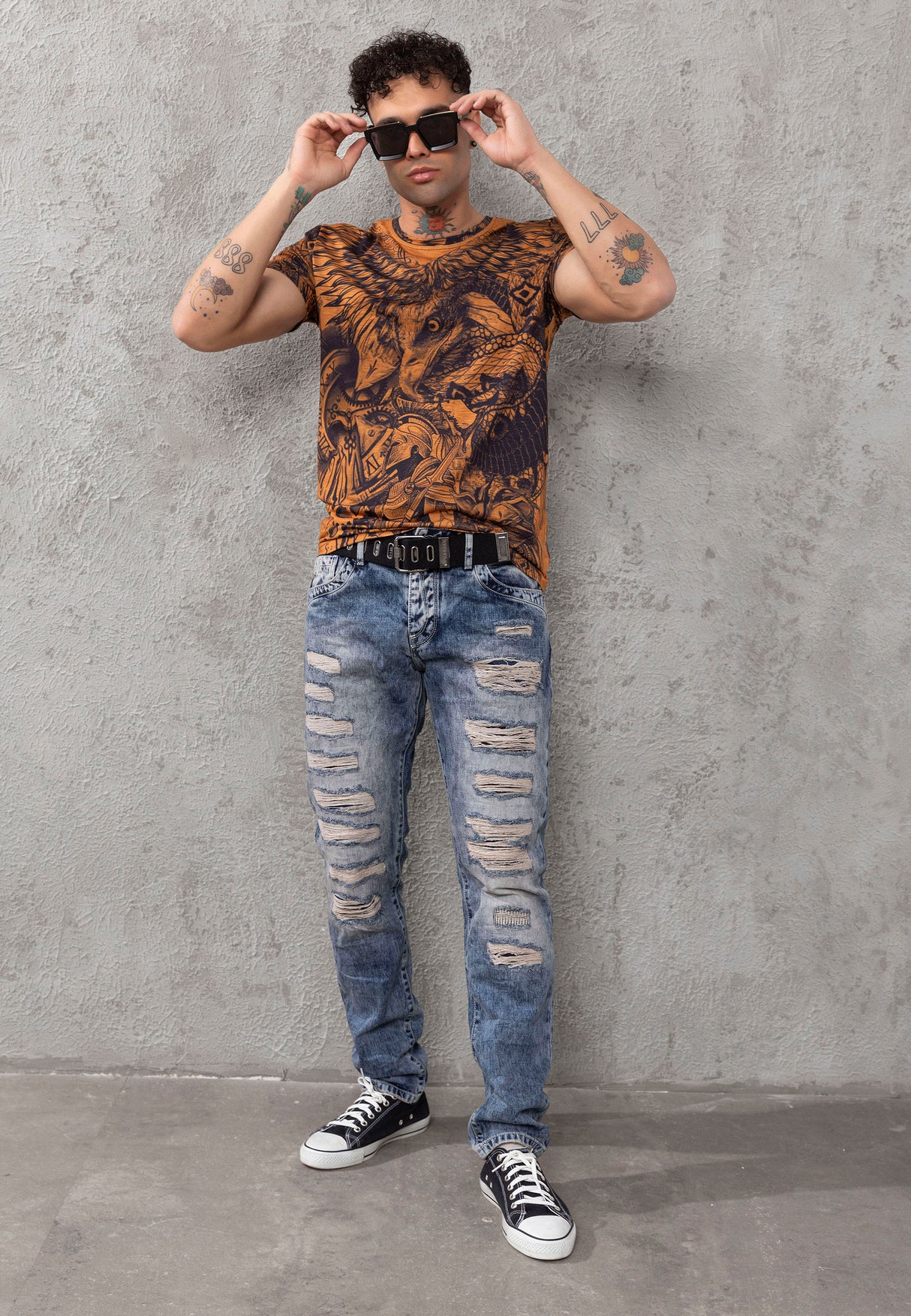 CT781 T-shirt męski z nadrukiem