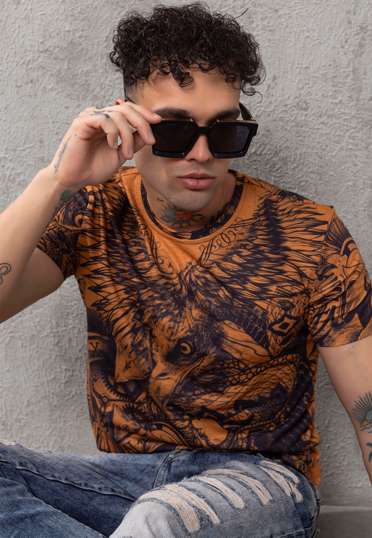 CT781 T-shirt męski z nadrukiem