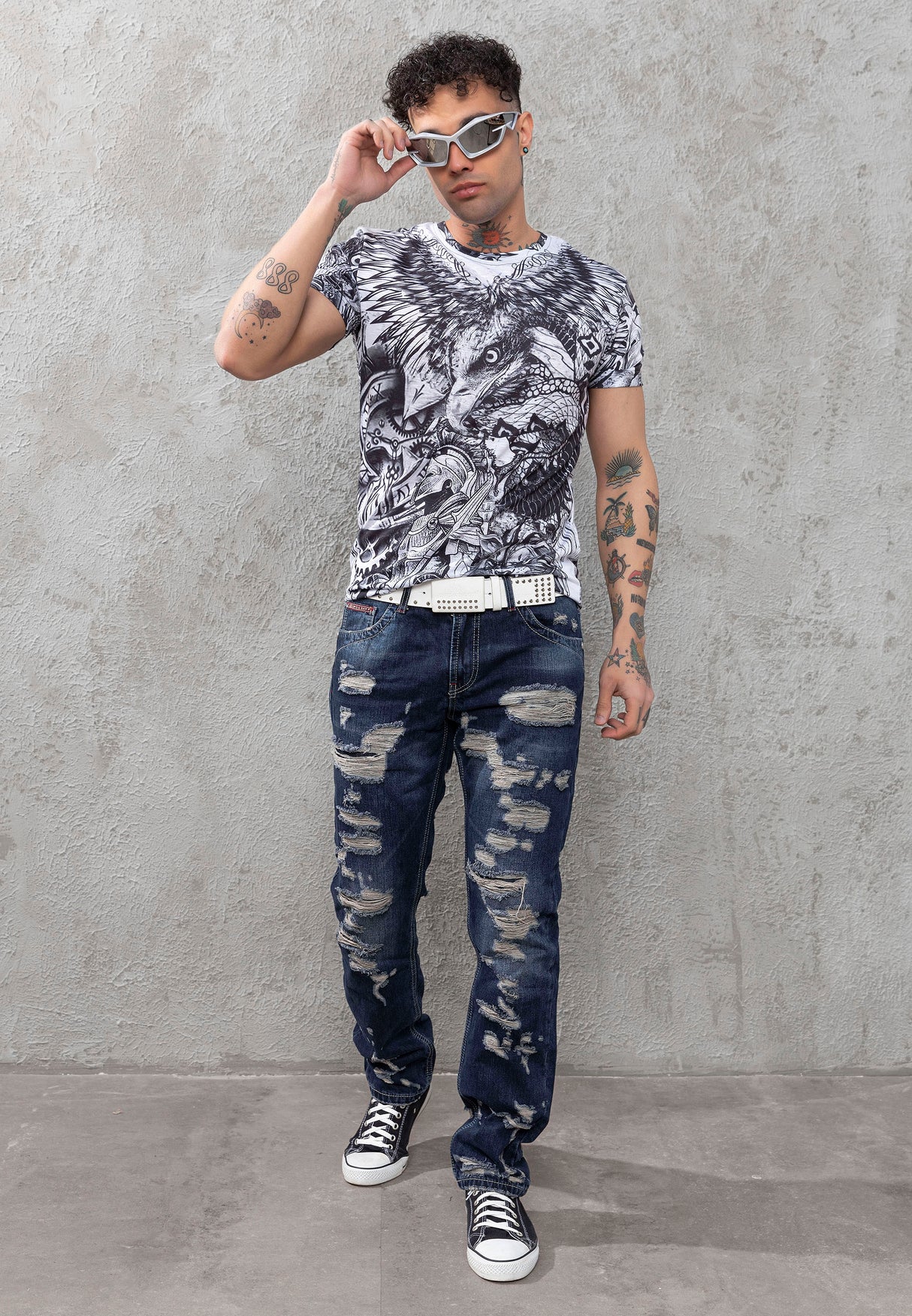 CT781 T-shirt męski z nadrukiem