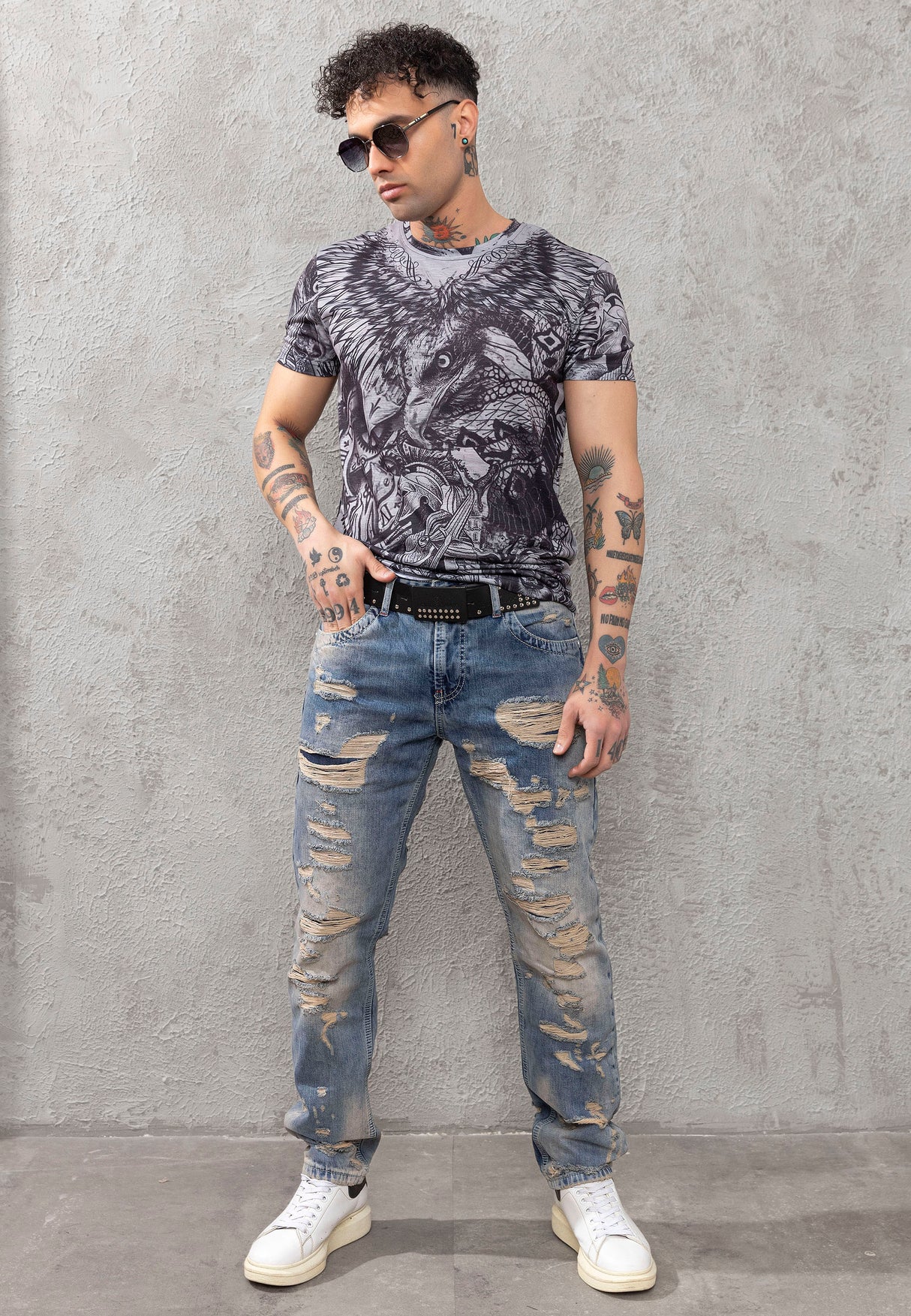 CT781 T-shirt męski z nadrukiem